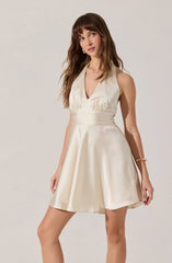 Lbruh Mielle Satin Halter Mini Dress