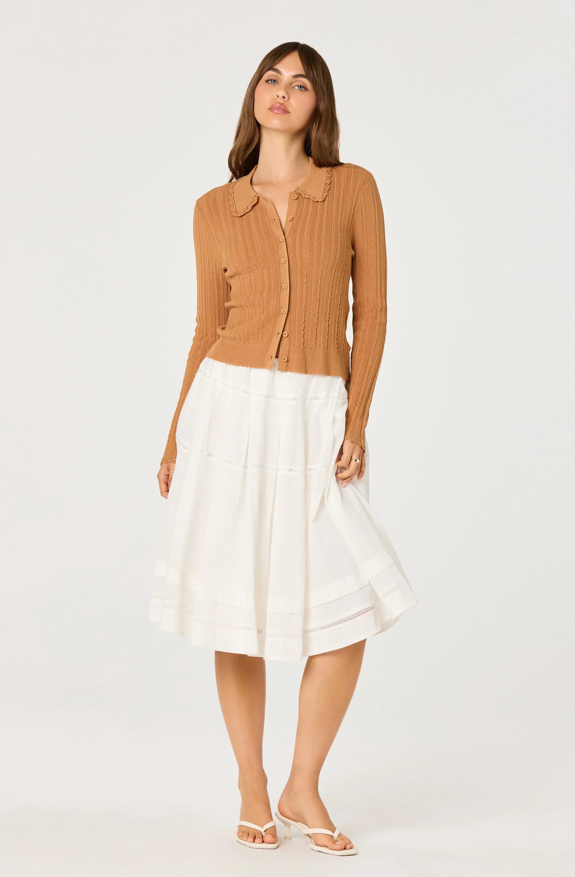Inixyf Kristen Pointelle Collar Cardigan