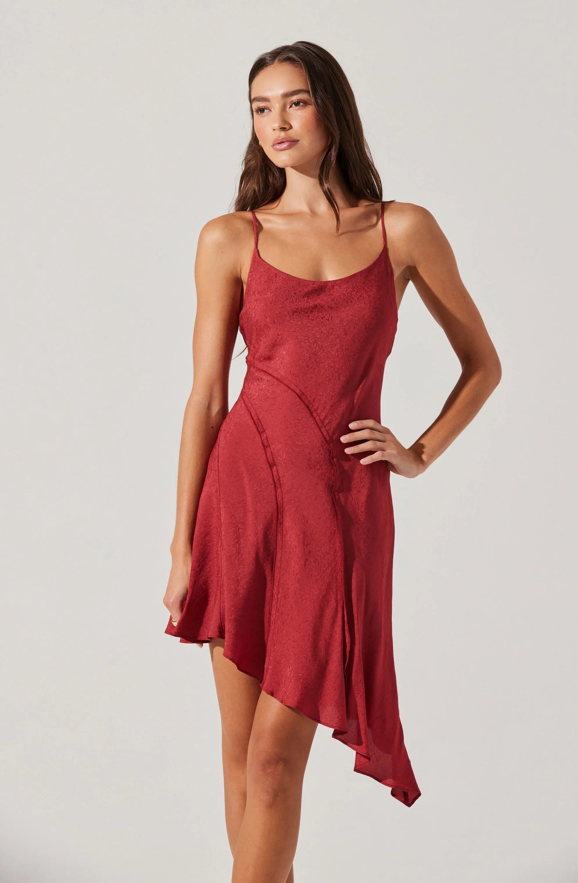 Lbruh Chelsie Asymmetrical Slip Mini Dress