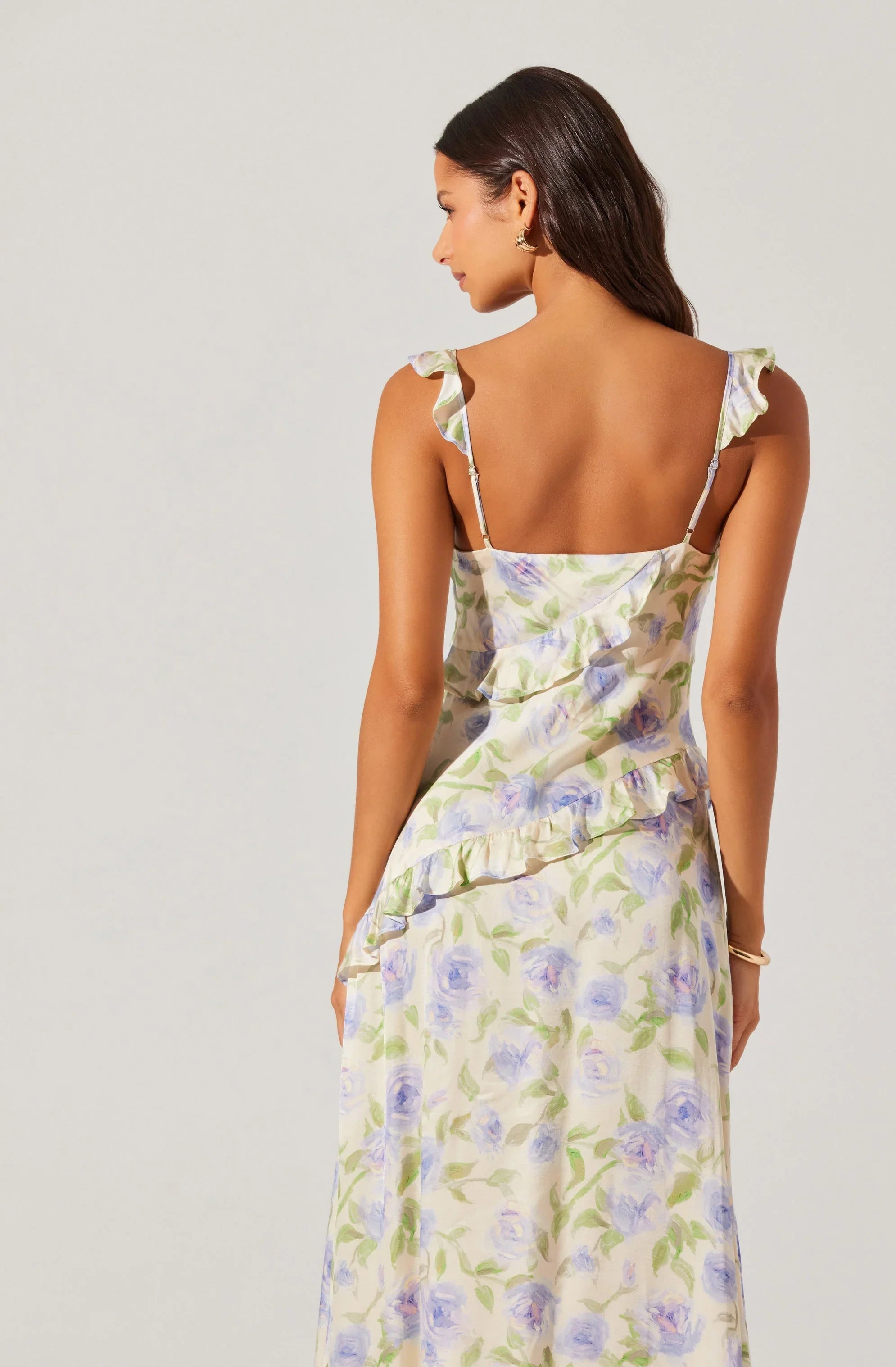 Lbruh Rosalina Satin Floral Midi Dress