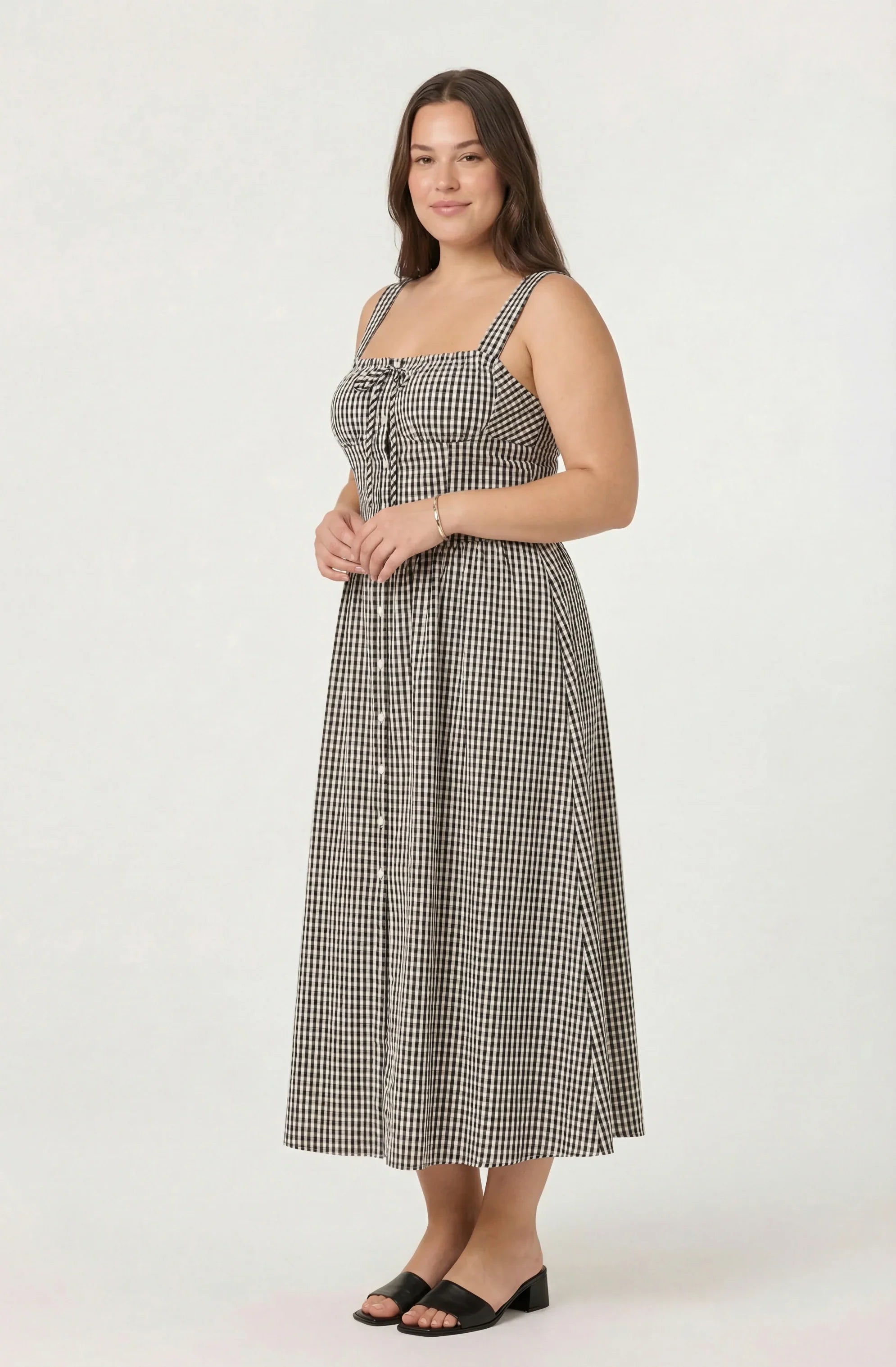 Inixyf Temperance Gingham Check Maxi Dress