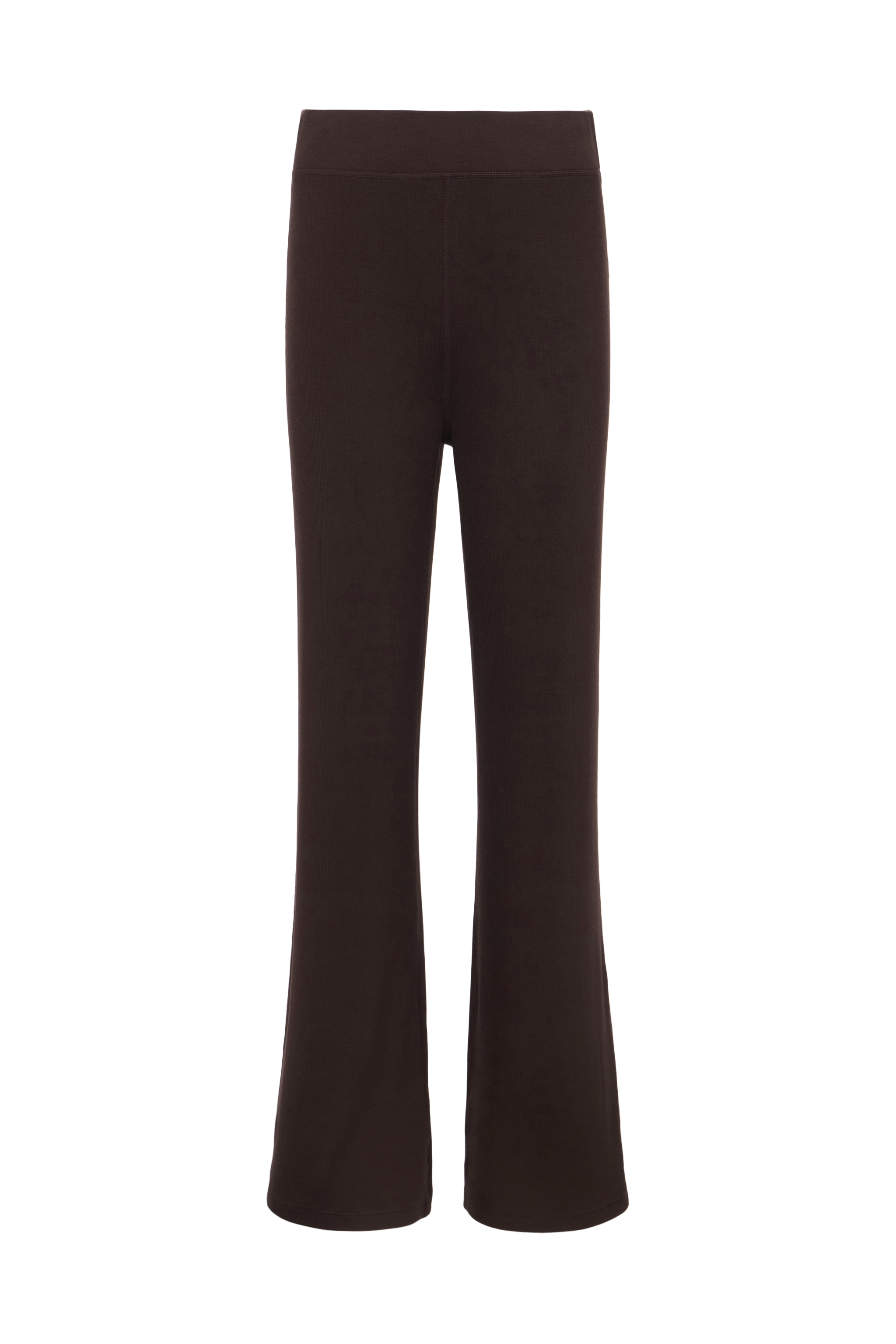 Slinky Rib Streamline Pant | Espresso