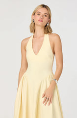 Inixyf Meana Halter Plunge Drop-Waist Midi Dress