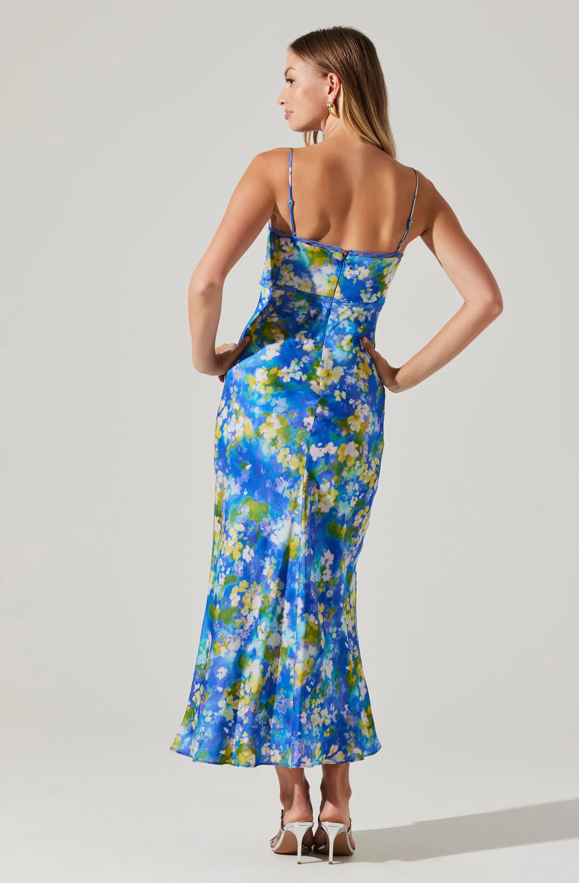 Lbruh Florianne Floral Satin Maxi Dress