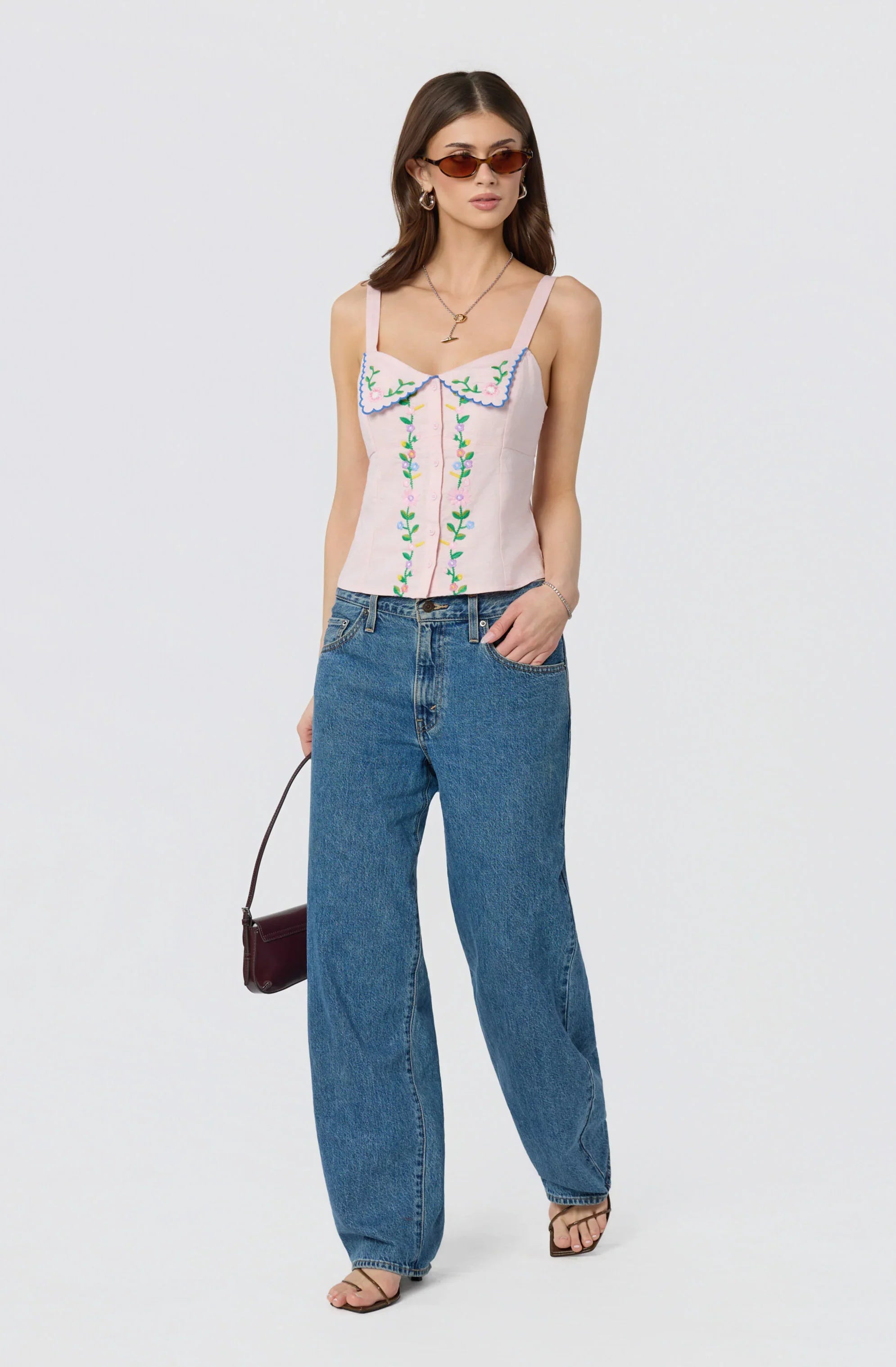 Inixyf Shaya Floral Embroidered Top