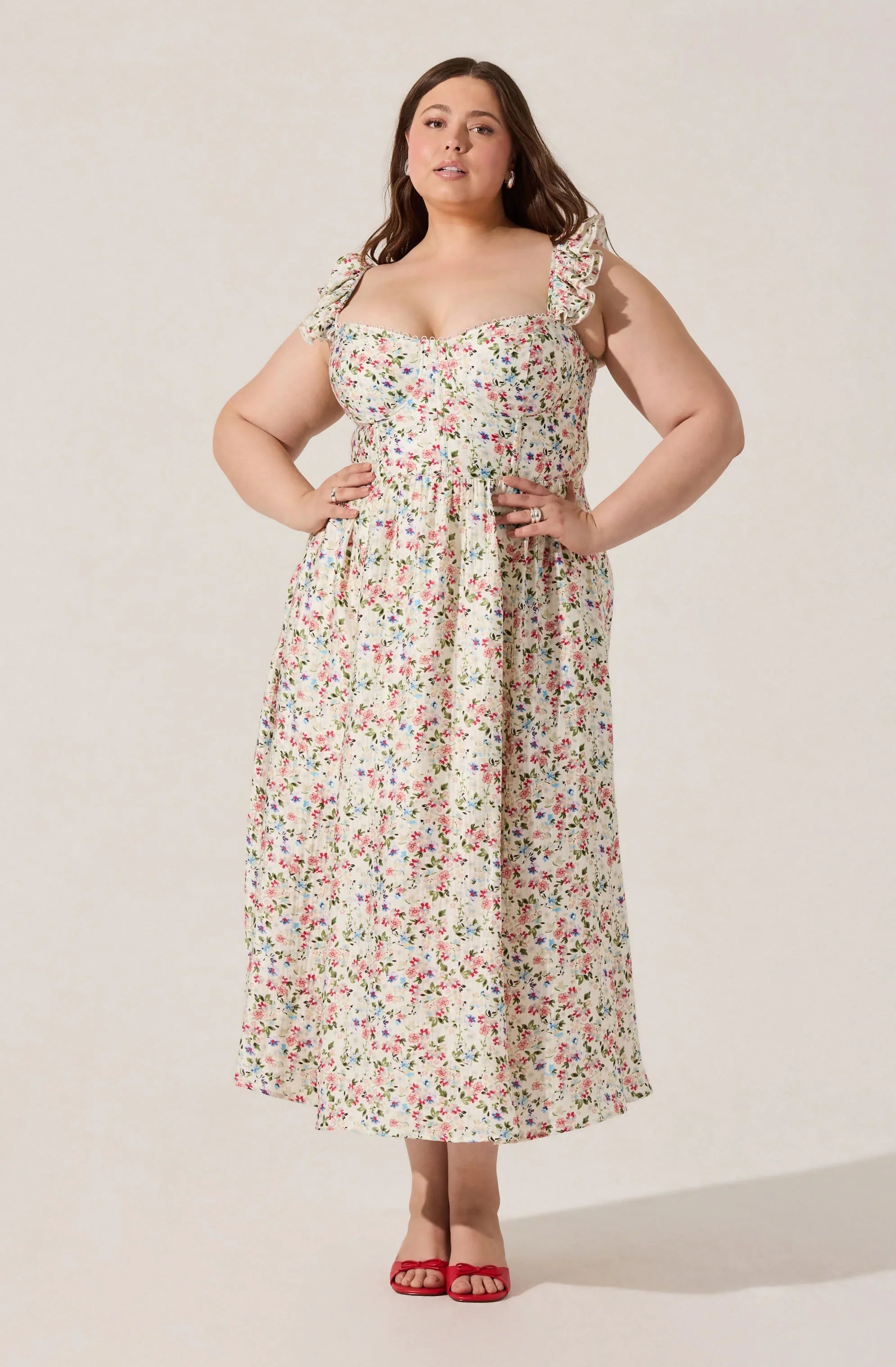 Inixyf Wedelia Floral Midi Dress