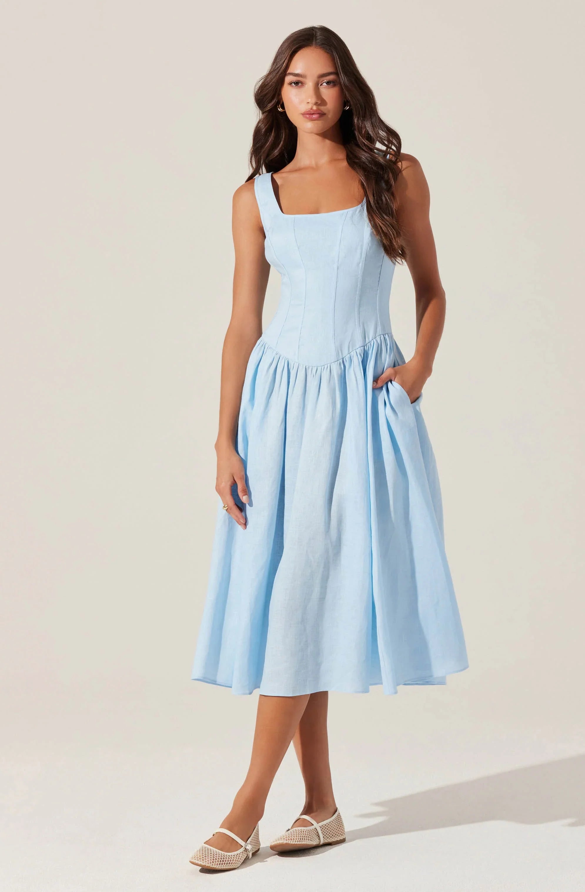 Lbruh Thierry Linen Midi Dress