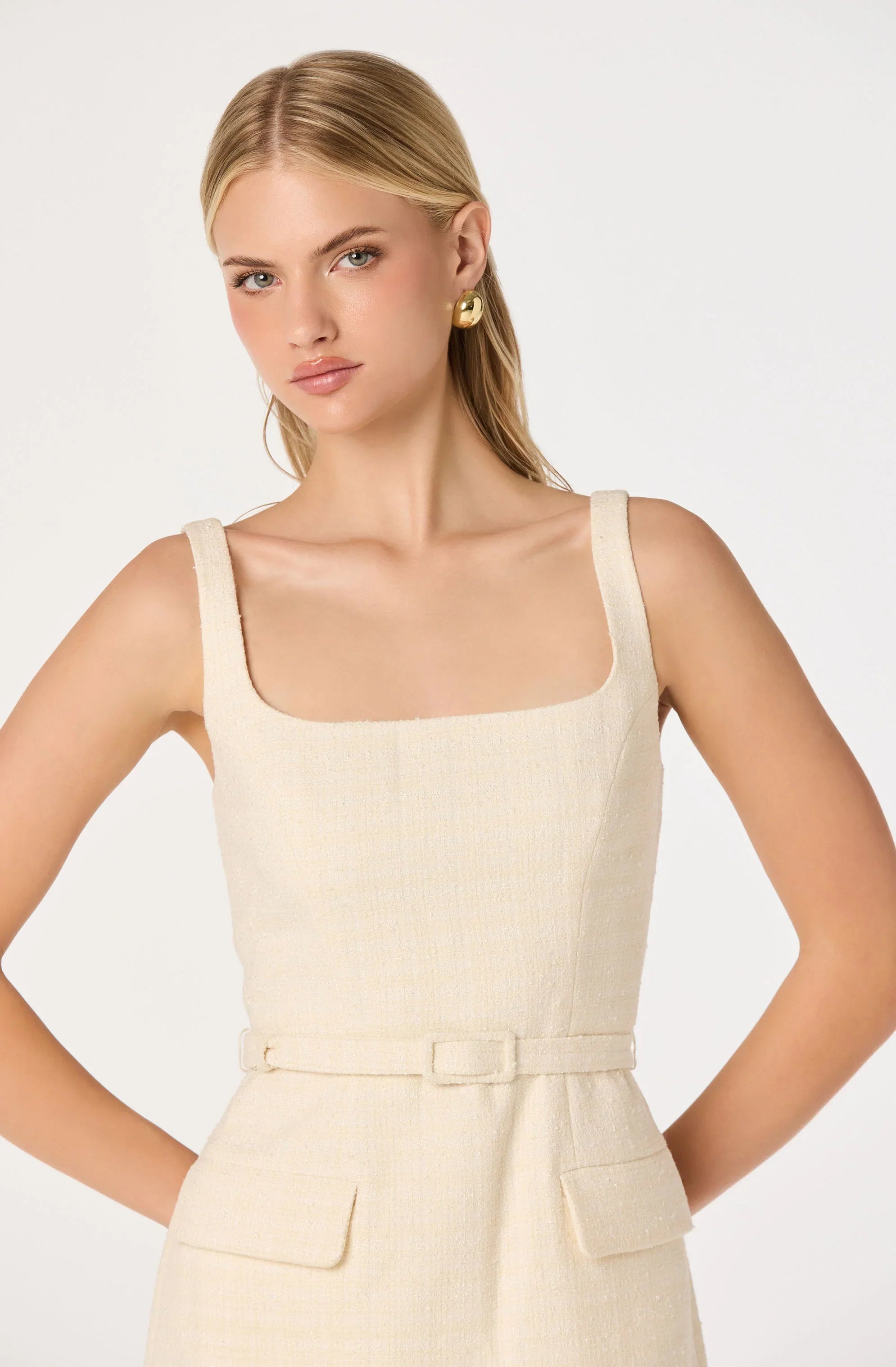 Lbruh Adelyn Belted Tweed Mini Dress