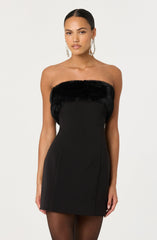 Lbruh Amya Strapless Faux Fur Dress