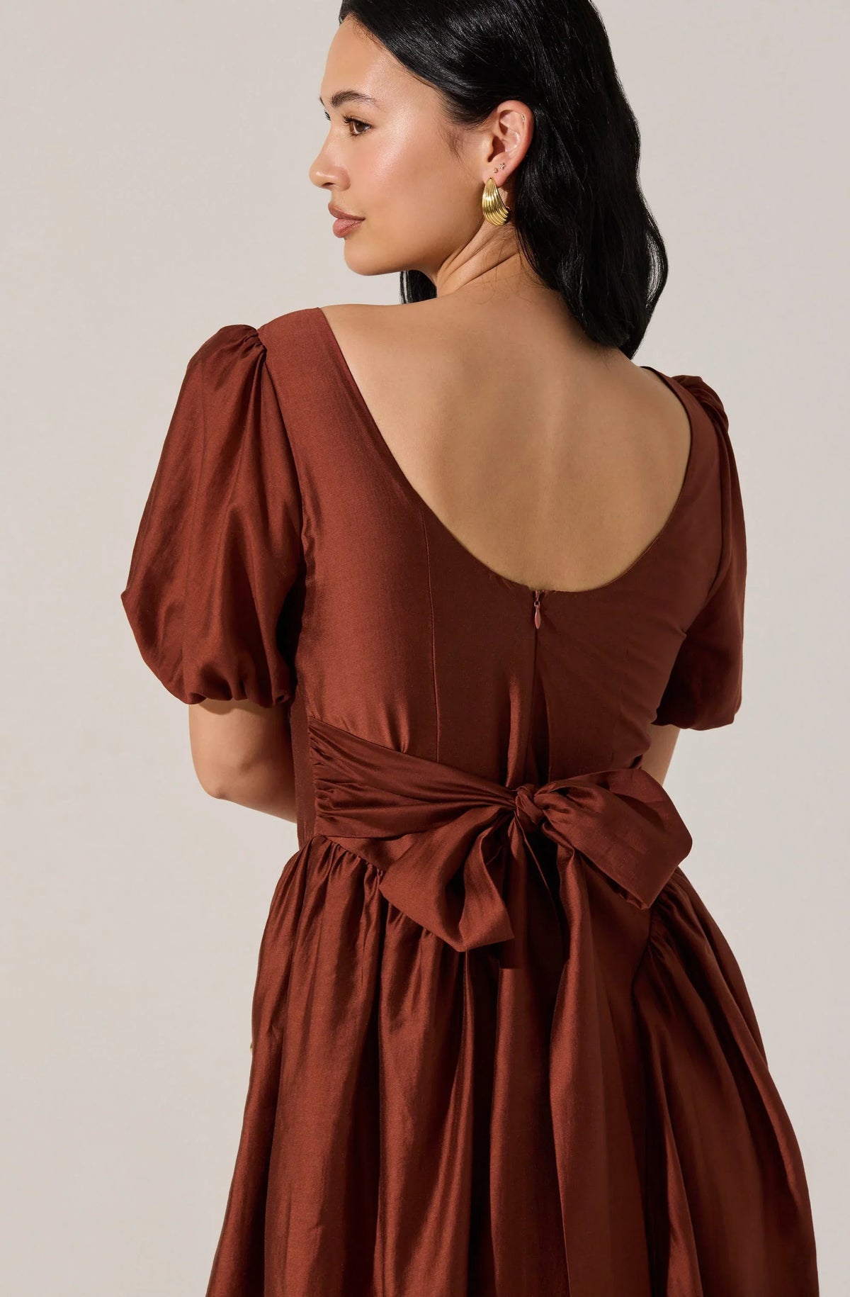 Lbruh Keairra Puff Sleeve Midi Dress