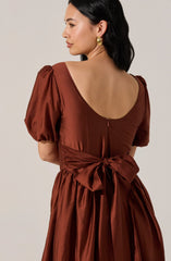 Lbruh Keairra Puff Sleeve Midi Dress
