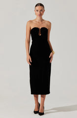 Lbruh Arista Sweetheart Velvet Midi Dress