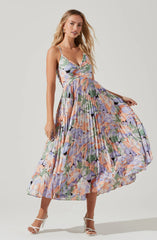 Inixyf Blythe Floral Plisse Midi Dress
