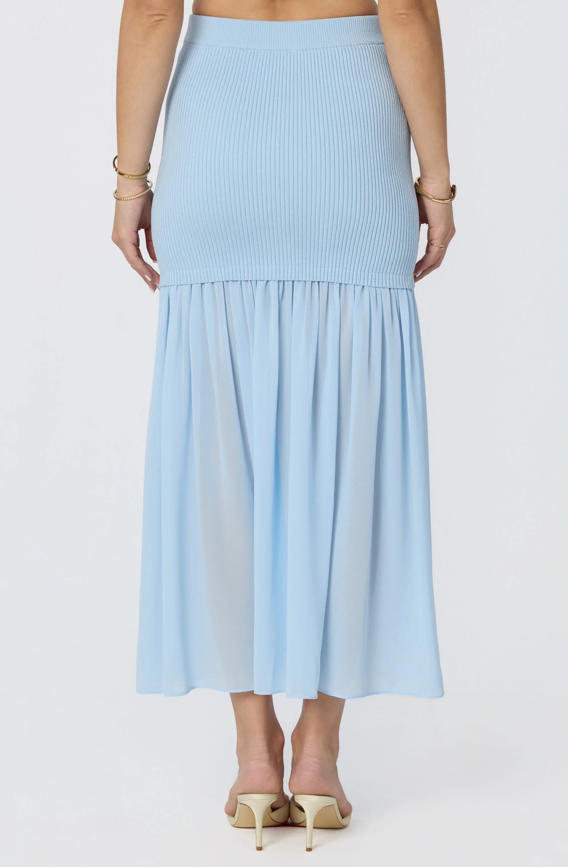 Inixyf Halie Mixed Media Maxi Skirt