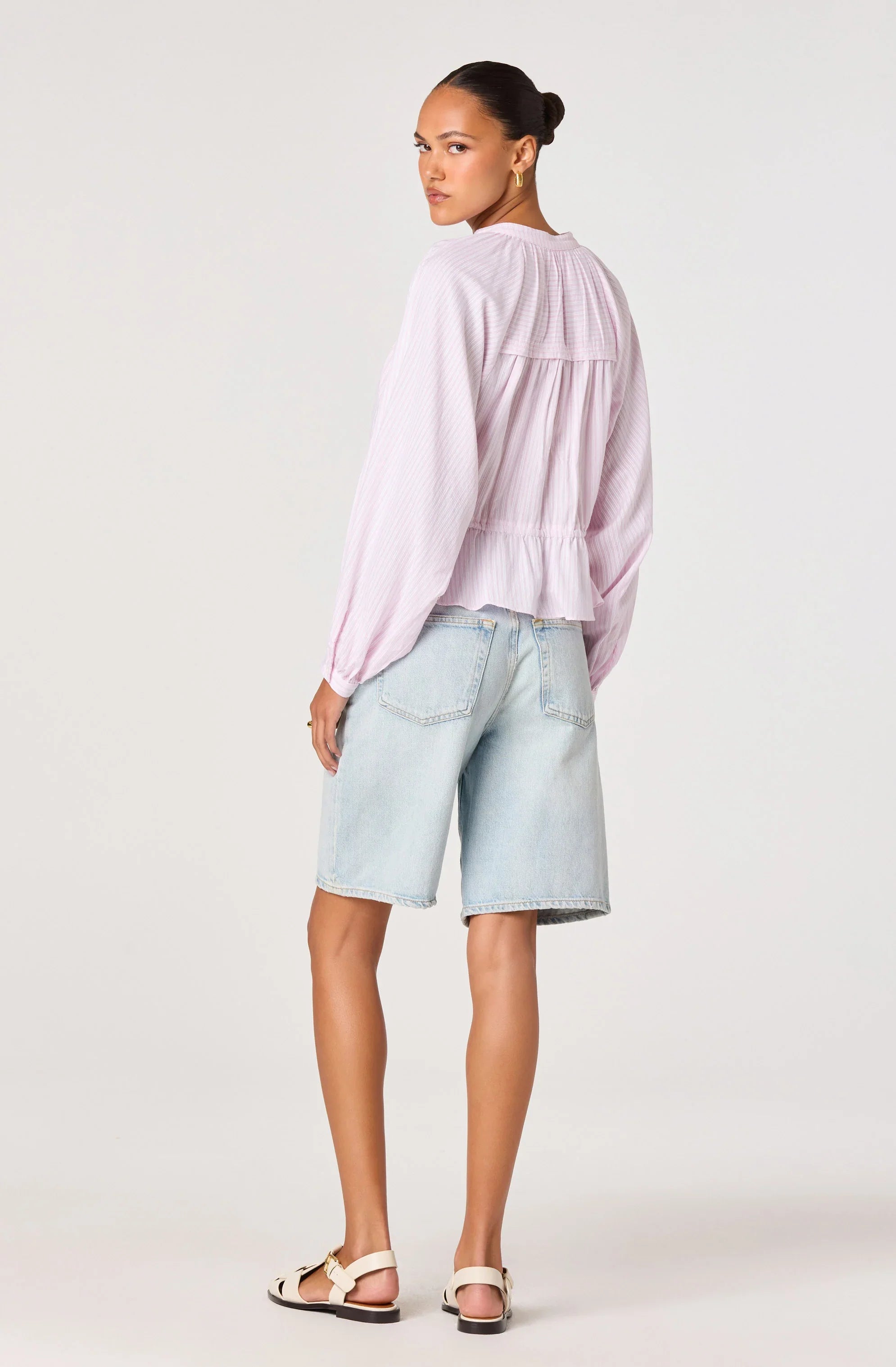 Inixyf Jessalyn Striped Peasant Top