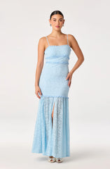 Inixyf Ruffle Tiered Lace Maxi Dress