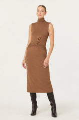 Lbruh Riana Turtleneck Twist Front Maxi Dress
