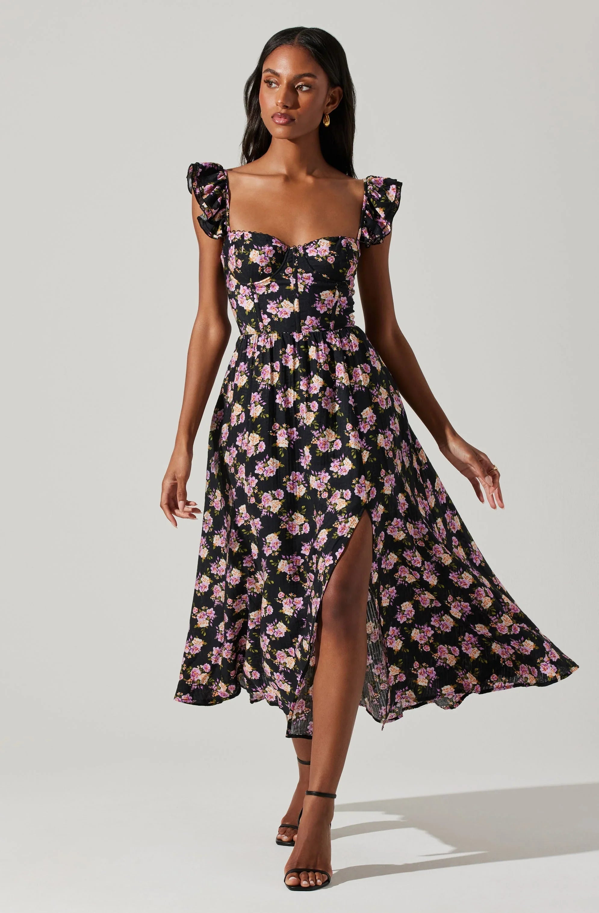 Lbruh Wedelia Floral Bustier Midi Dress