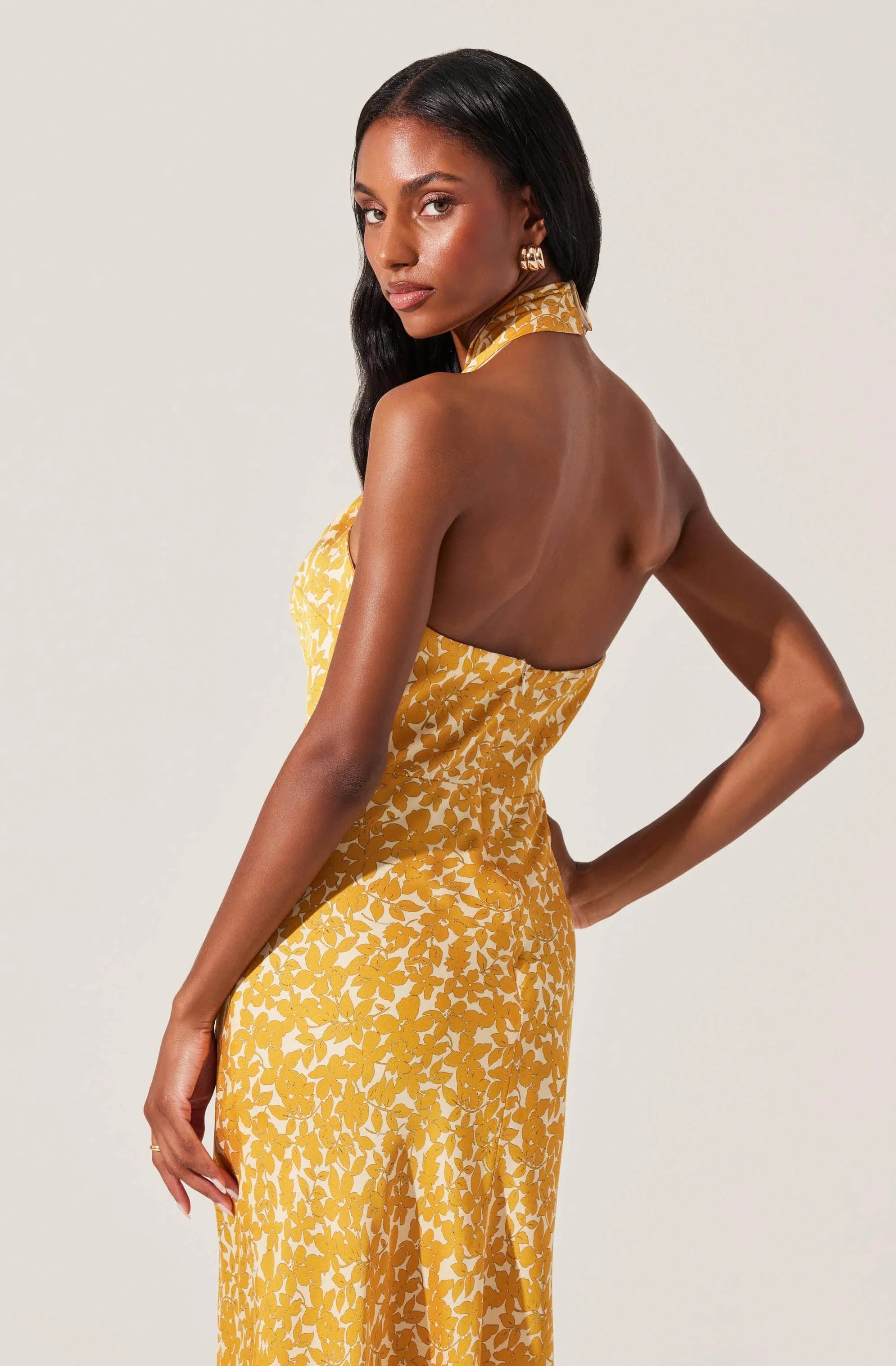 Lbruh Marissa Floral Halter Neck Midi Dress
