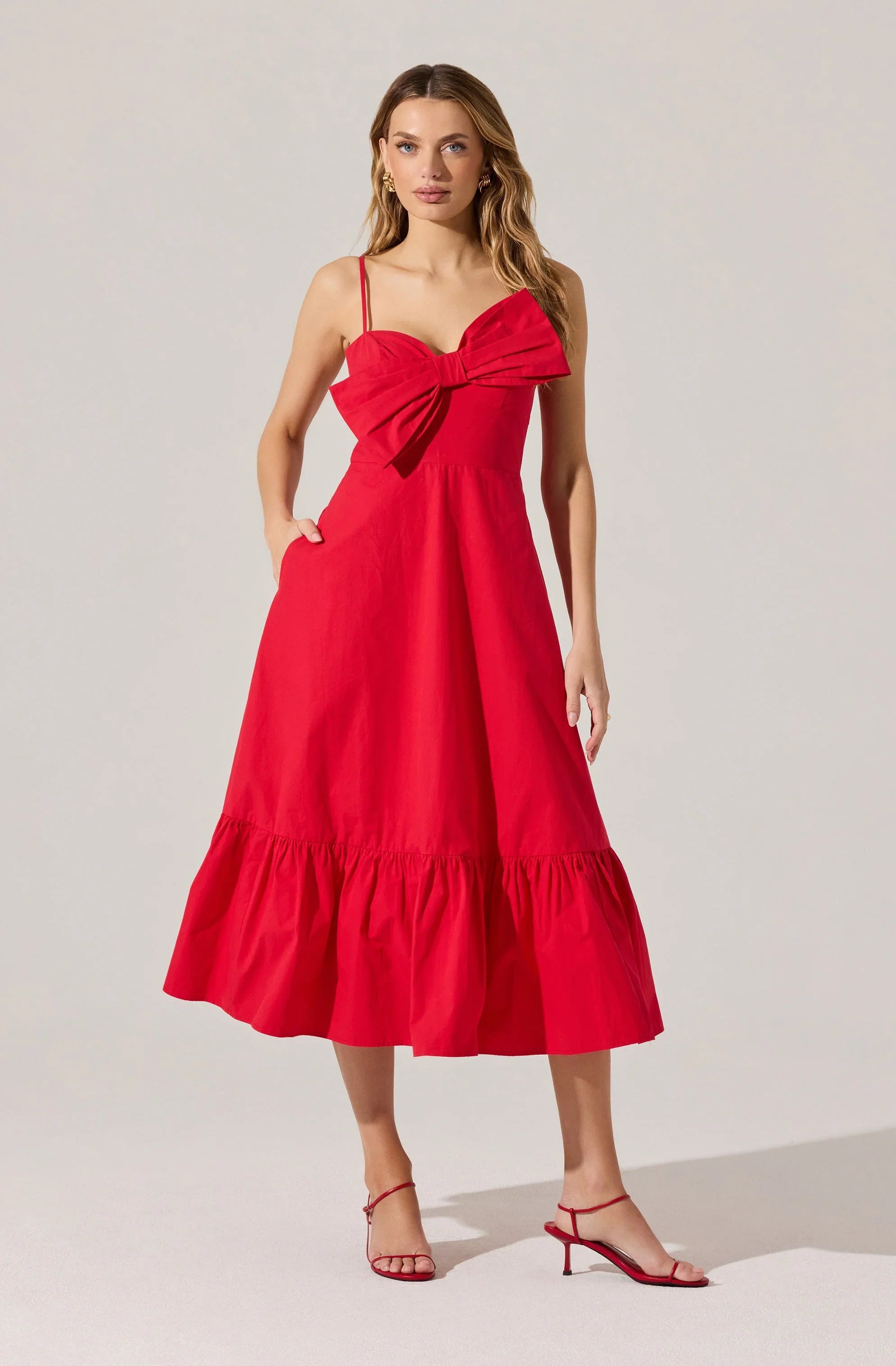 Lbruh Asymmetrical Bow Midi Dress
