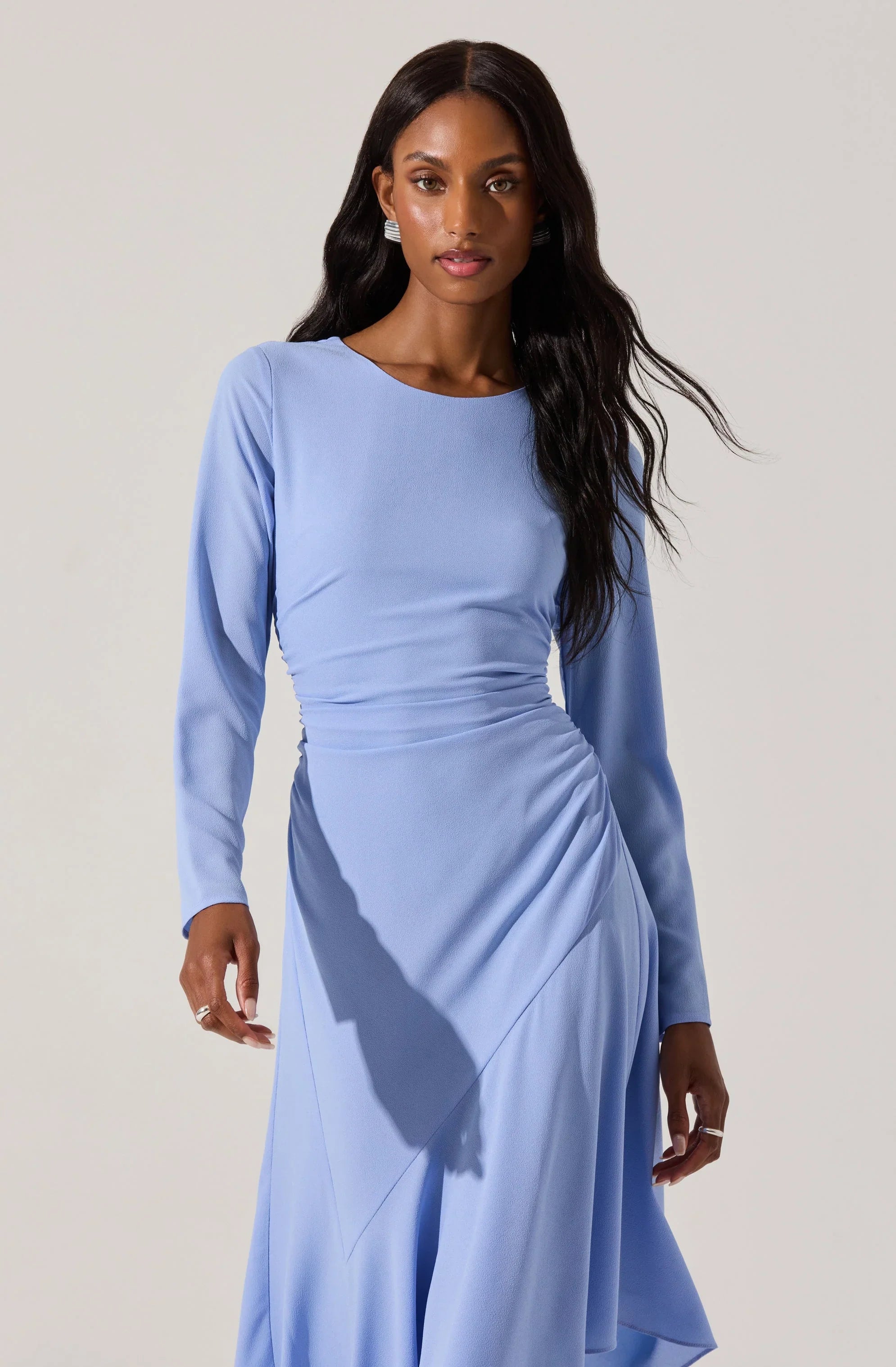 Lbruh Long Sleeve Asymmetrical Hem Dress