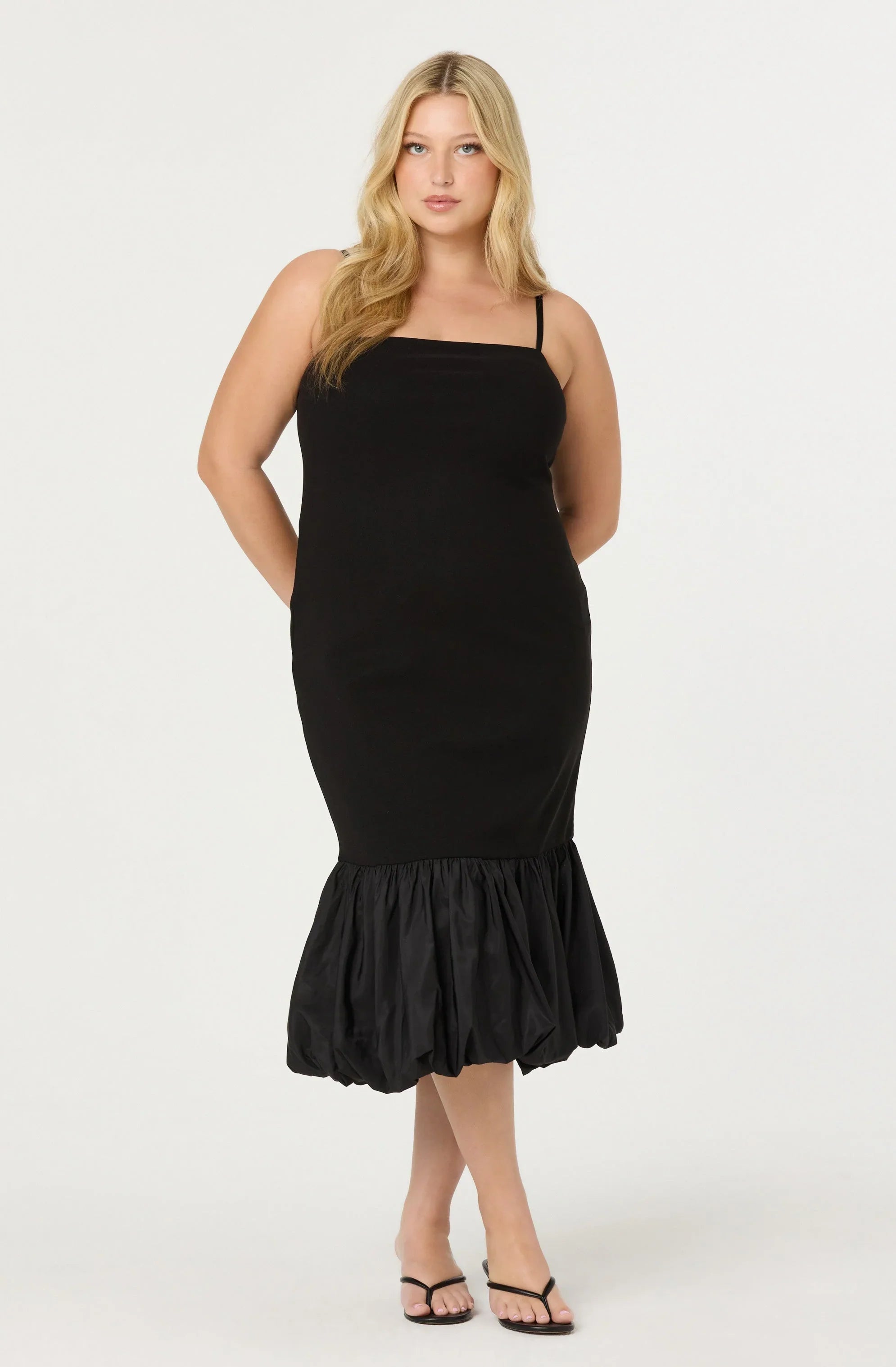 Lbruh Brittnea Bodycon Bubble Hem Midi Dress