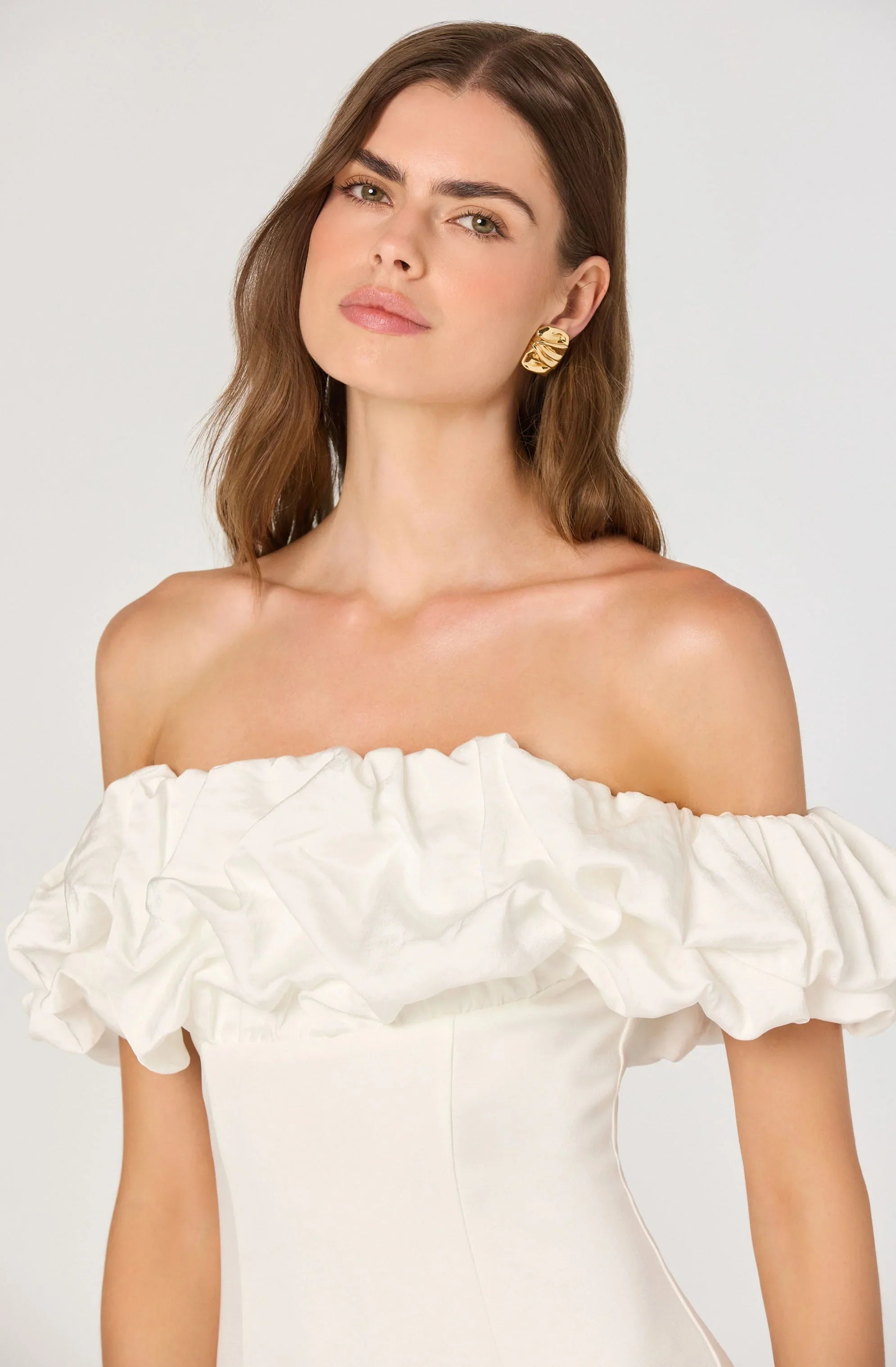 Lbruh Ruffle Strapless Off Shoulder Dress