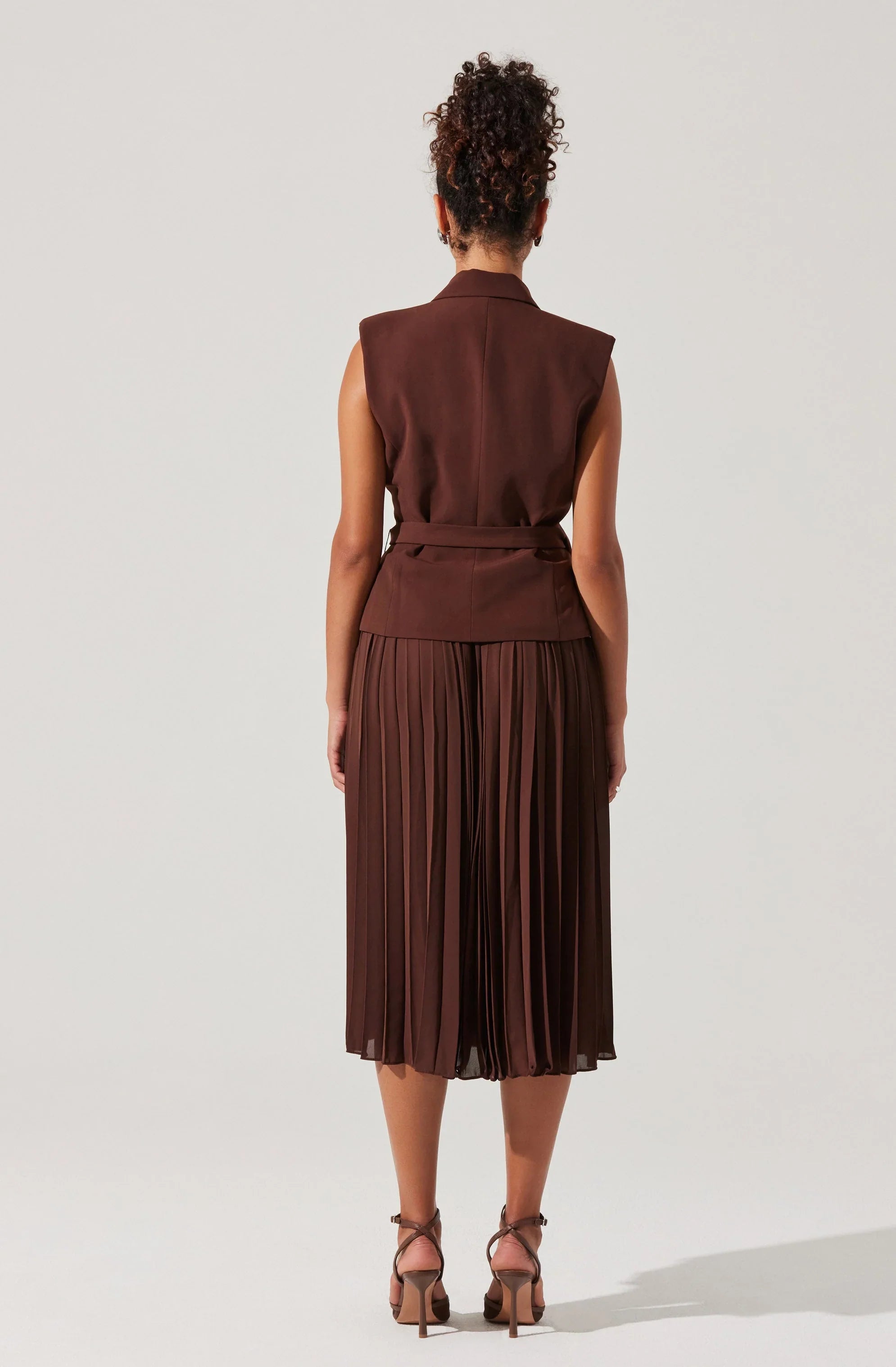 Lbruh Mixed Media Vest Wrap Dress