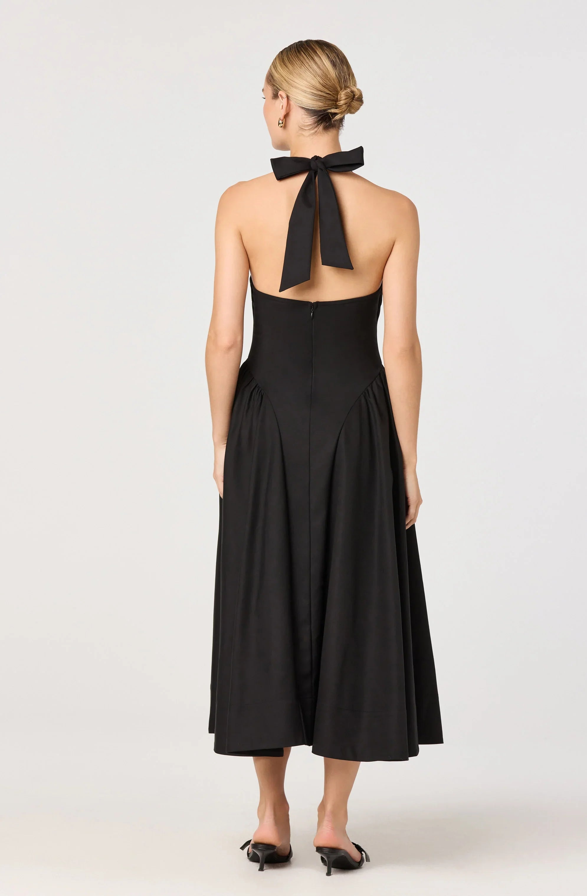 Inixyf Meana Halter Plunge Drop-Waist Midi Dress