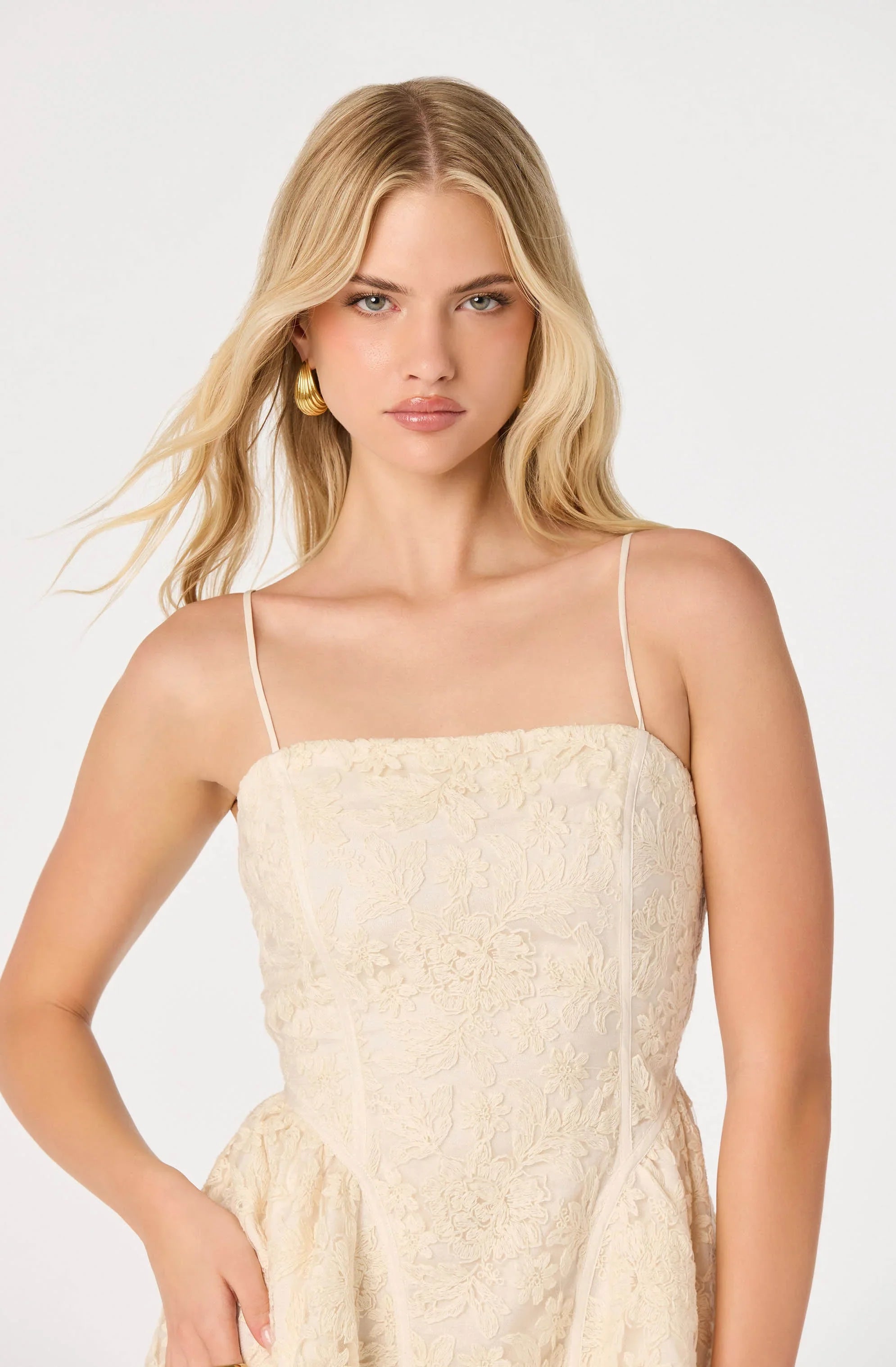 Inixyf Natalya Floral Embroidered Mini Dress