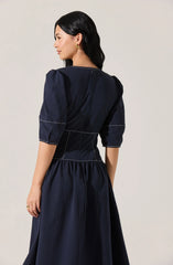 Lbruh Samarra Contrast Stitch Midi Dress