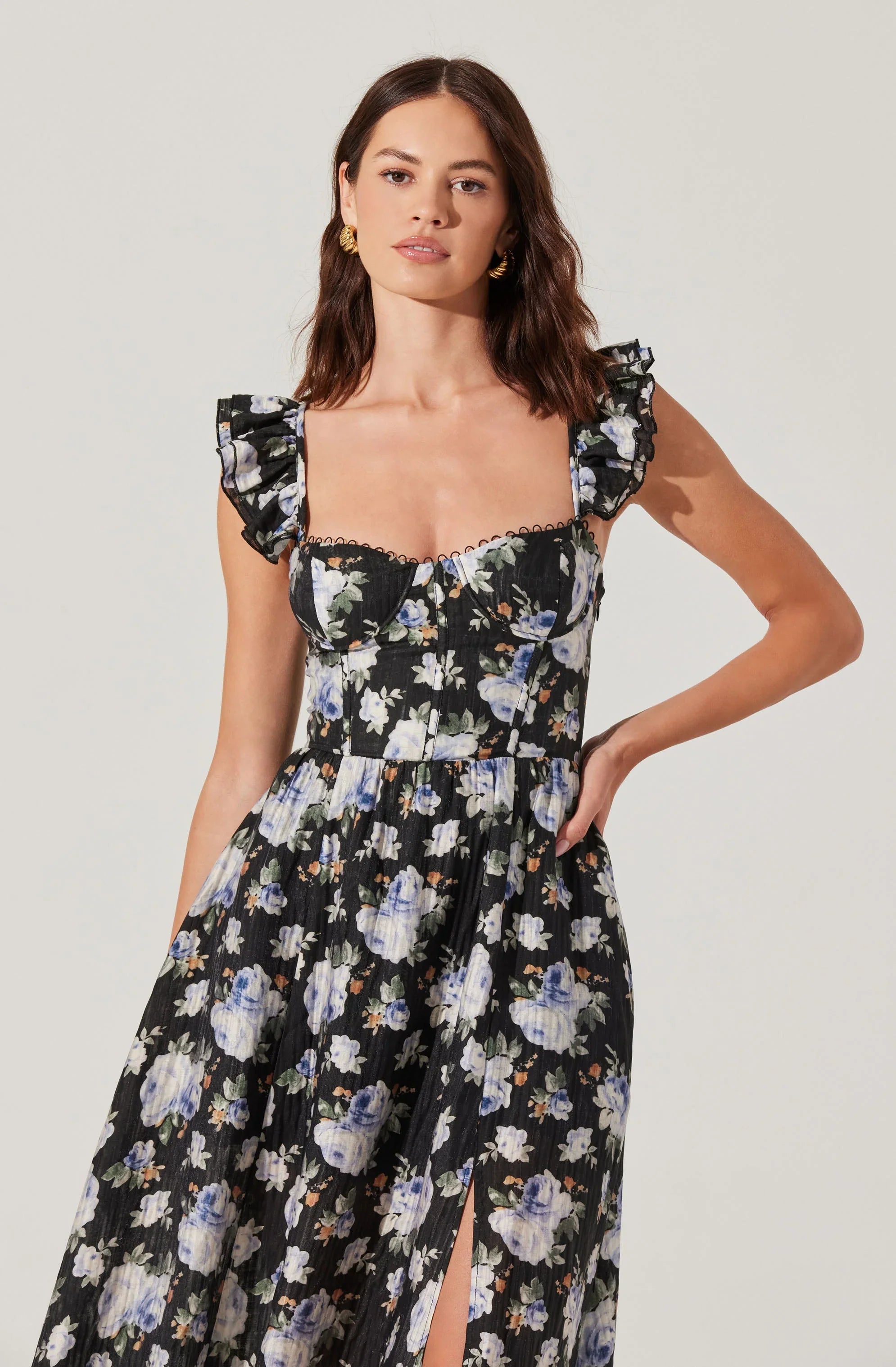 Lbruh Wedelia Floral Bustier Midi Dress