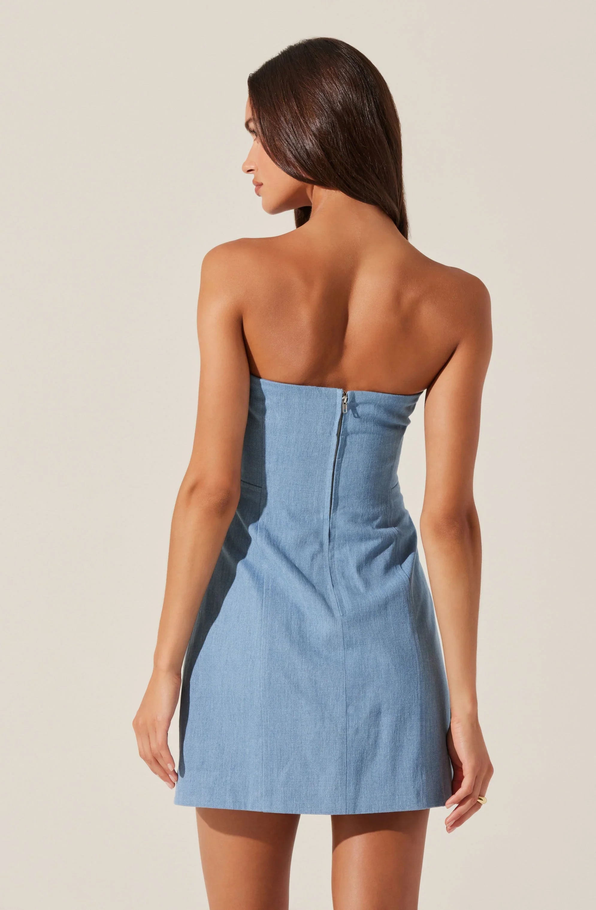 Lbruh Mazzei Strapless Denim Mini Dress