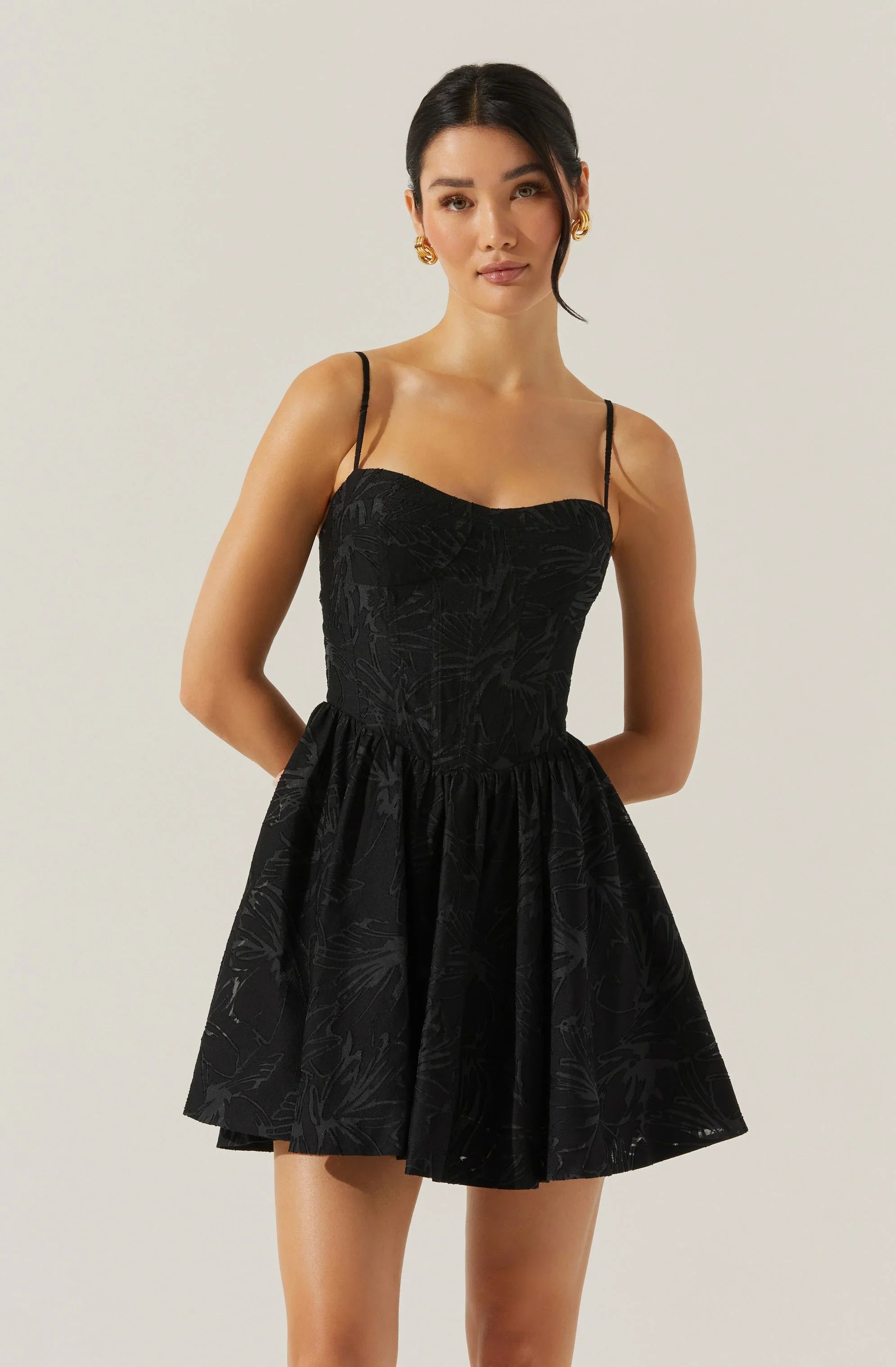 Lbruh Linelly Jacquard Bustier Skater Dress