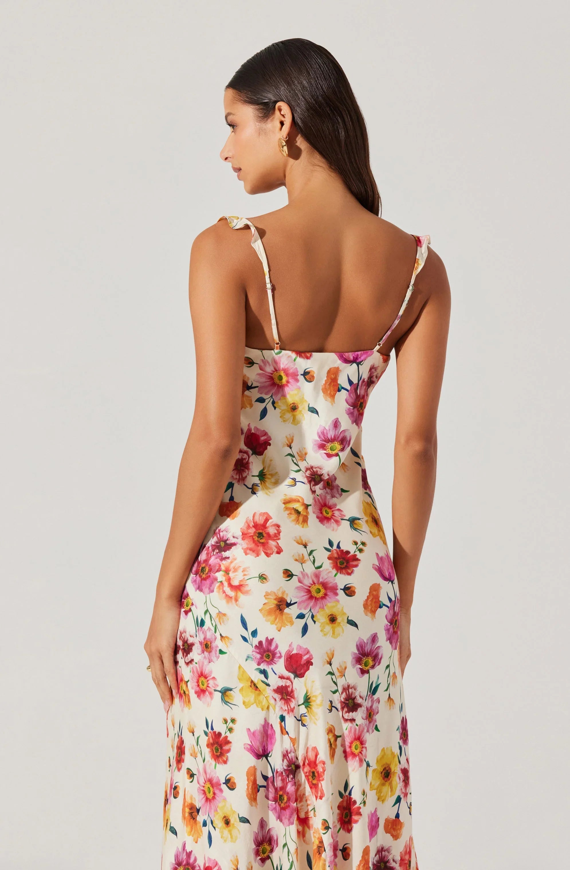 Lbruh Zoie Floral Satin Ruffle Dress