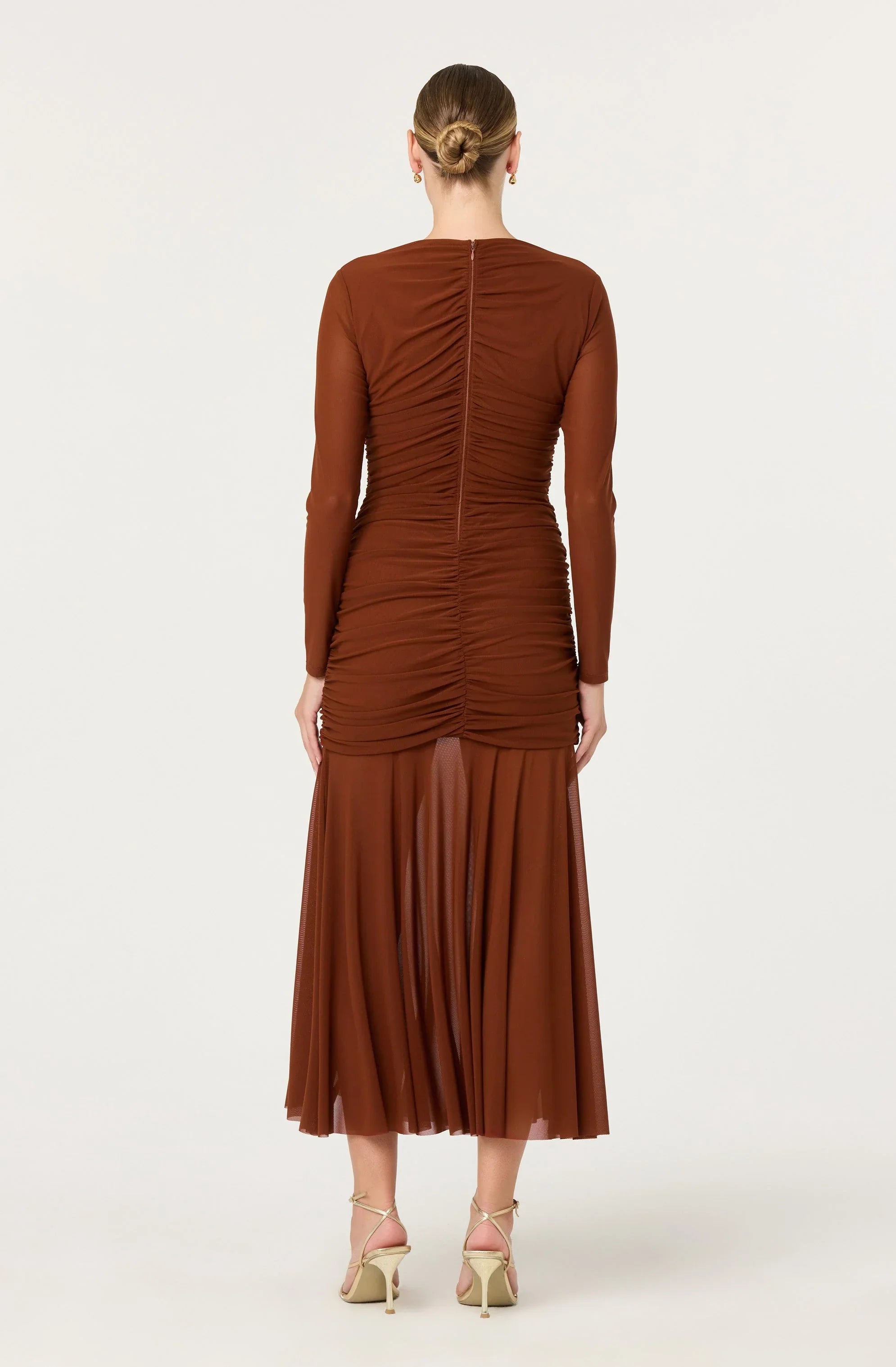 Lbruh Yasmine Ruched Long Sleeve Maxi Dress