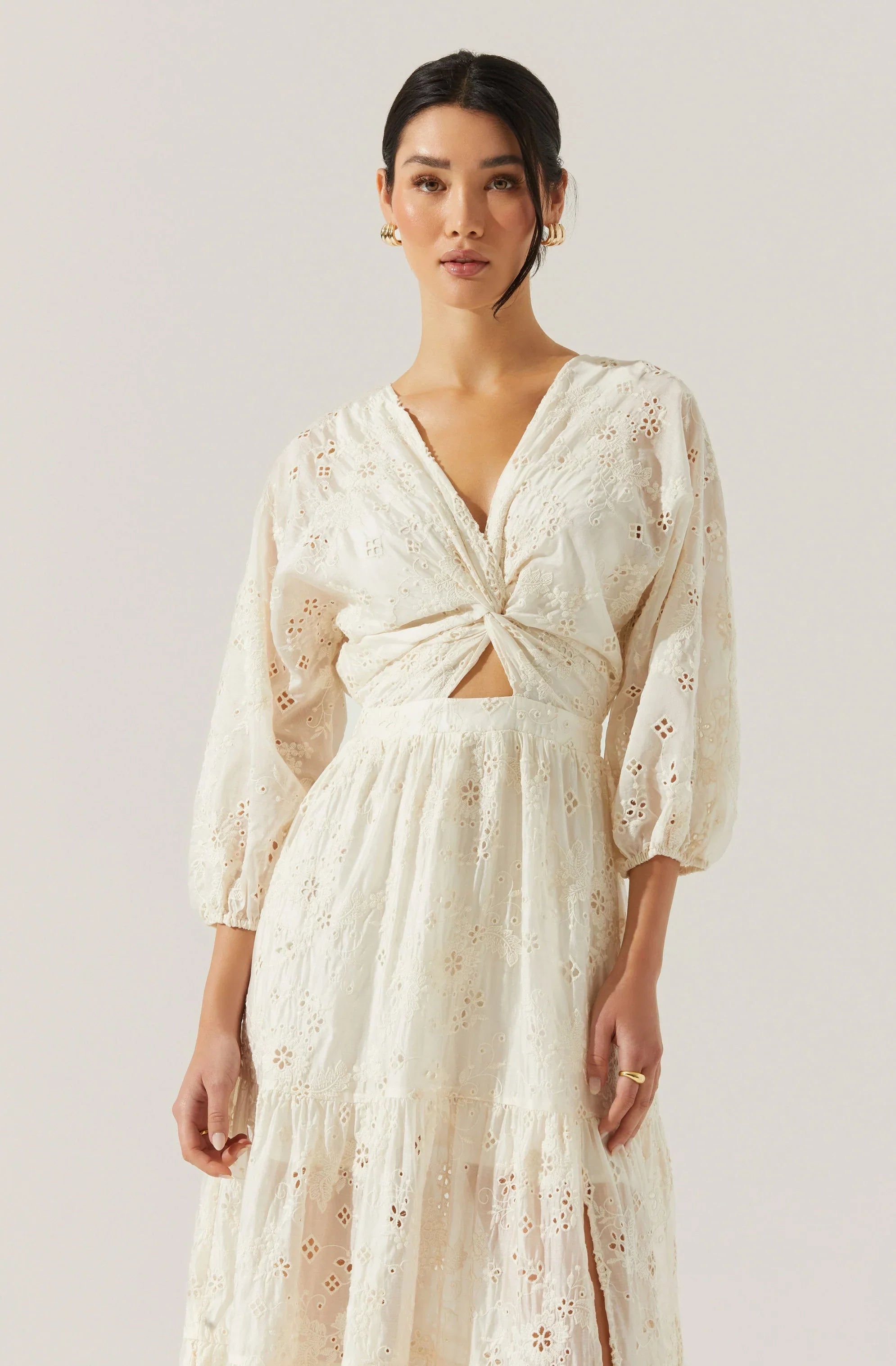 Lbruh Jesalyn Floral Eyelet Maxi Dress