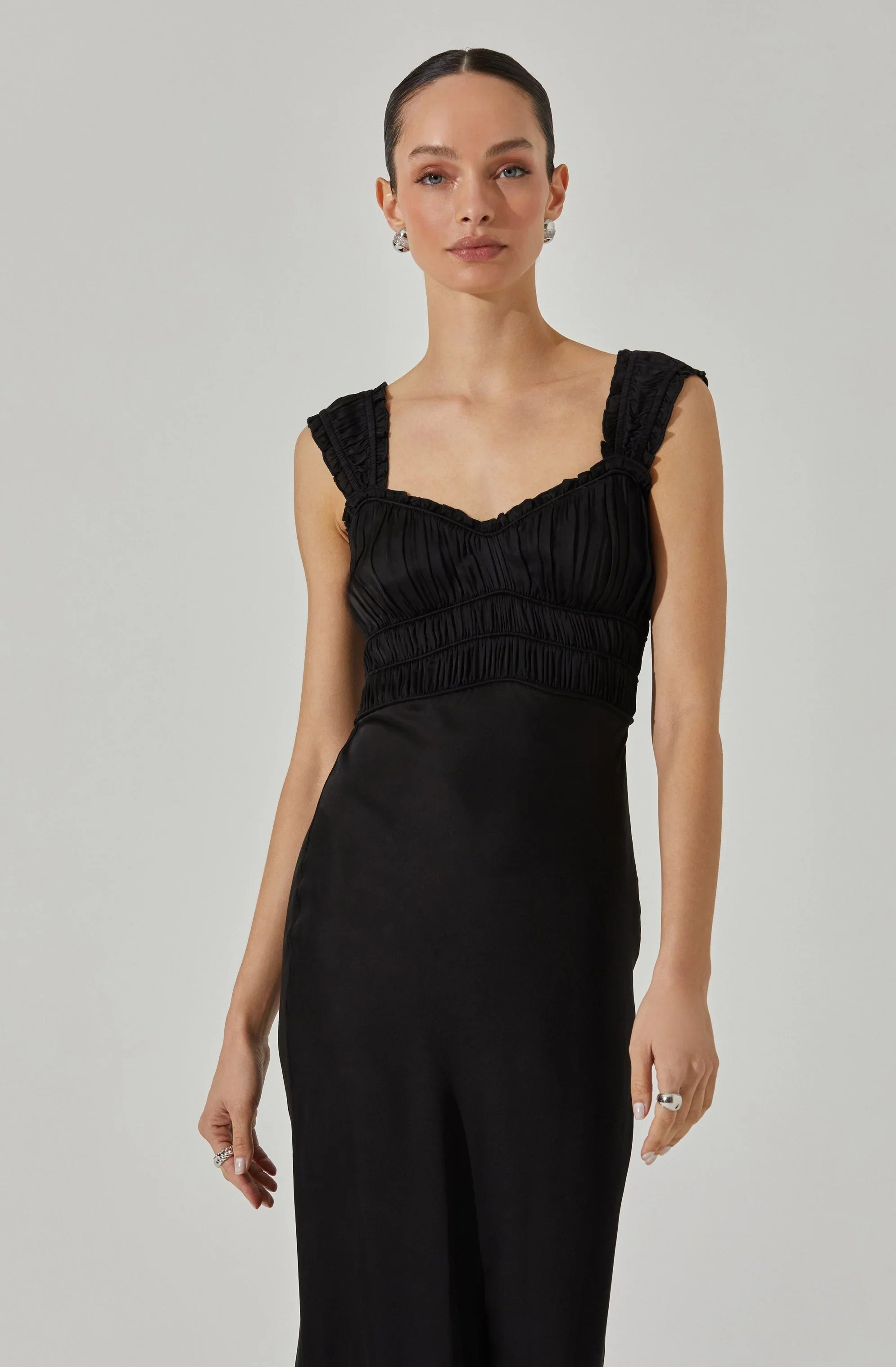 Lbruh Enola Satin Smocked Midi Dress