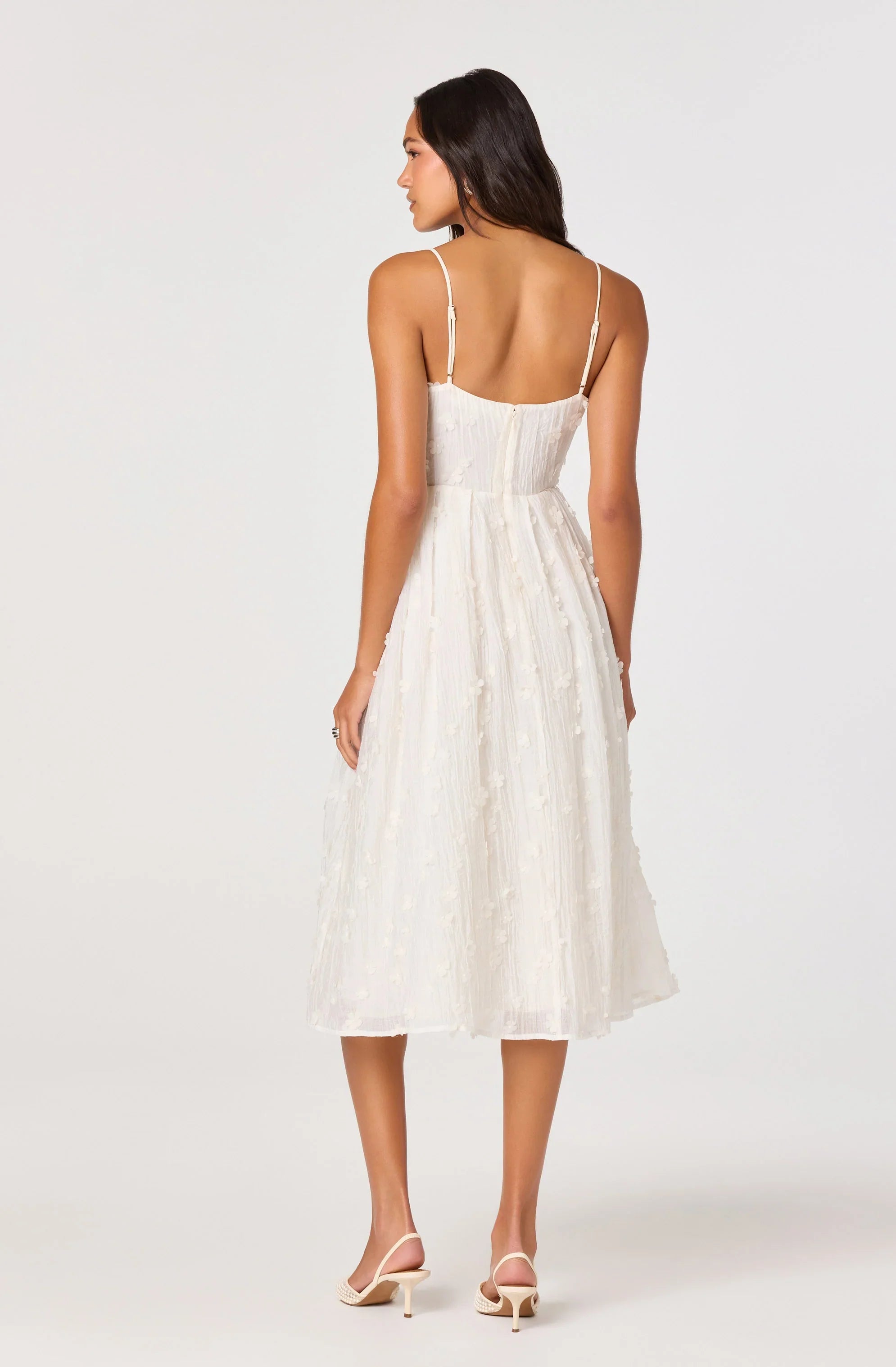 Inixyf Avani 3D Floral Applique Midi Dress