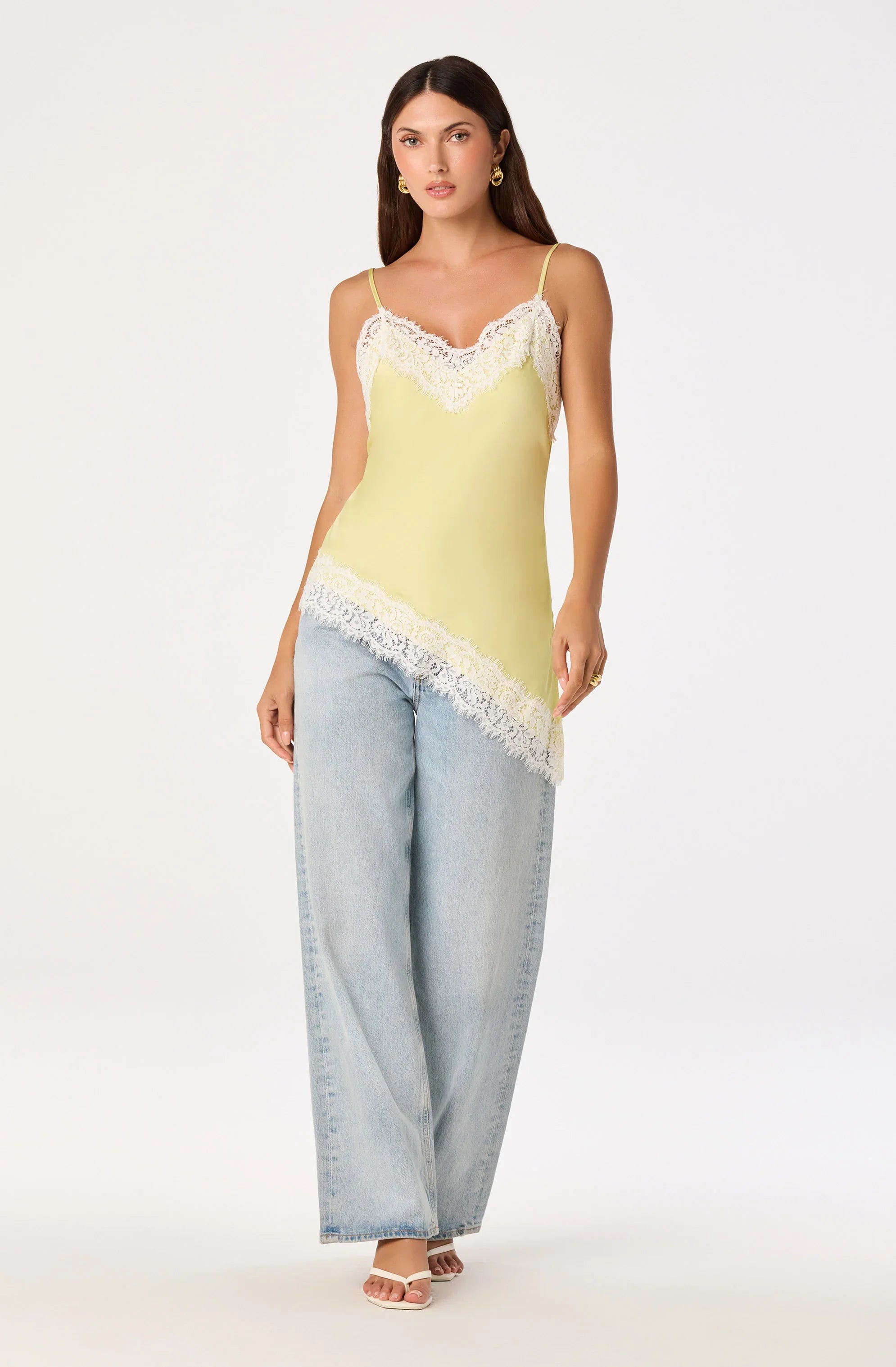 Inixyf Analise Lace Trim Asymmetric Tank