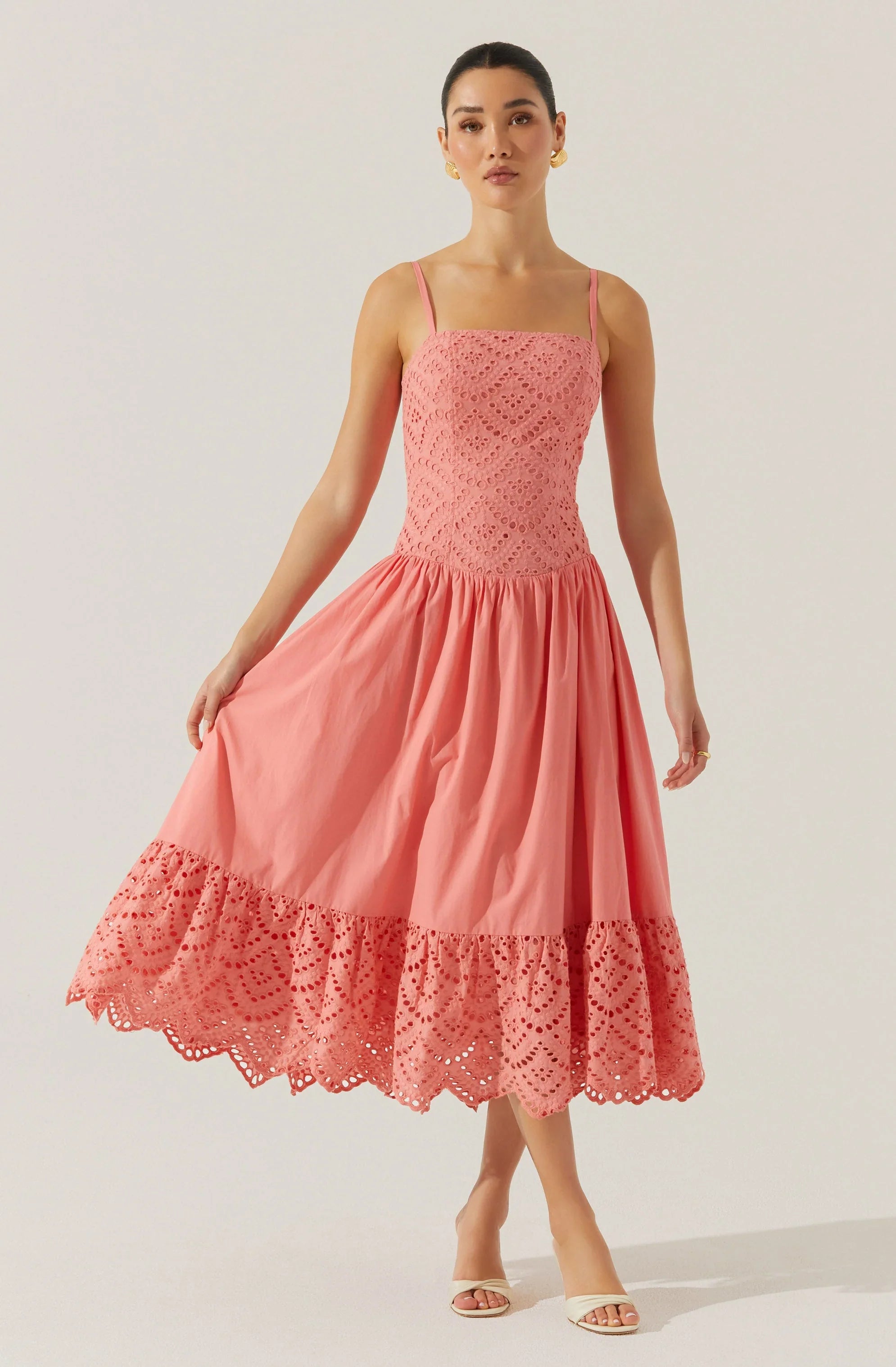 Lbruh Nathalia Eyelet Midi Dress