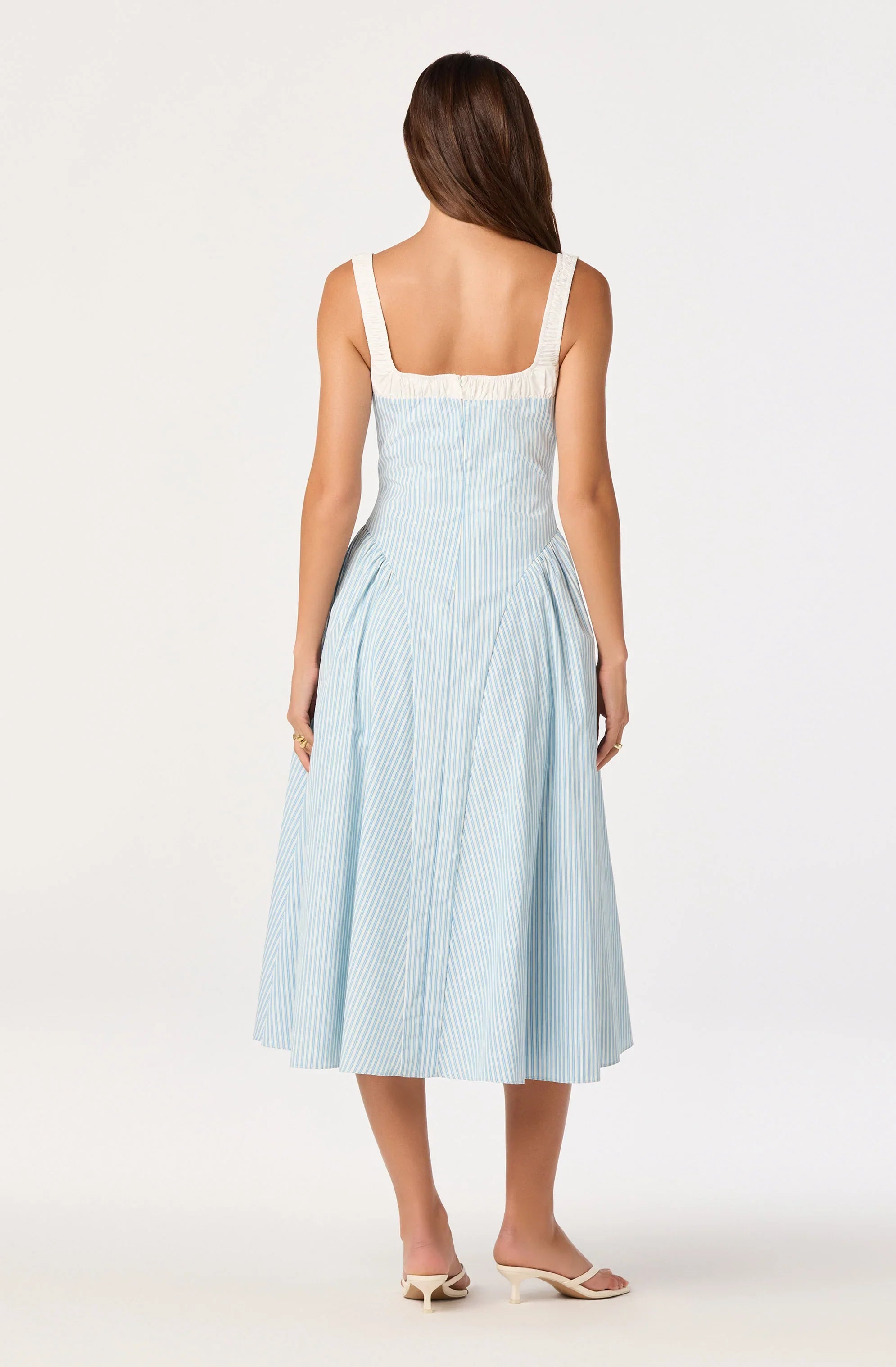 Inixyf Hazel Striped Drop-Waist Midi Dress