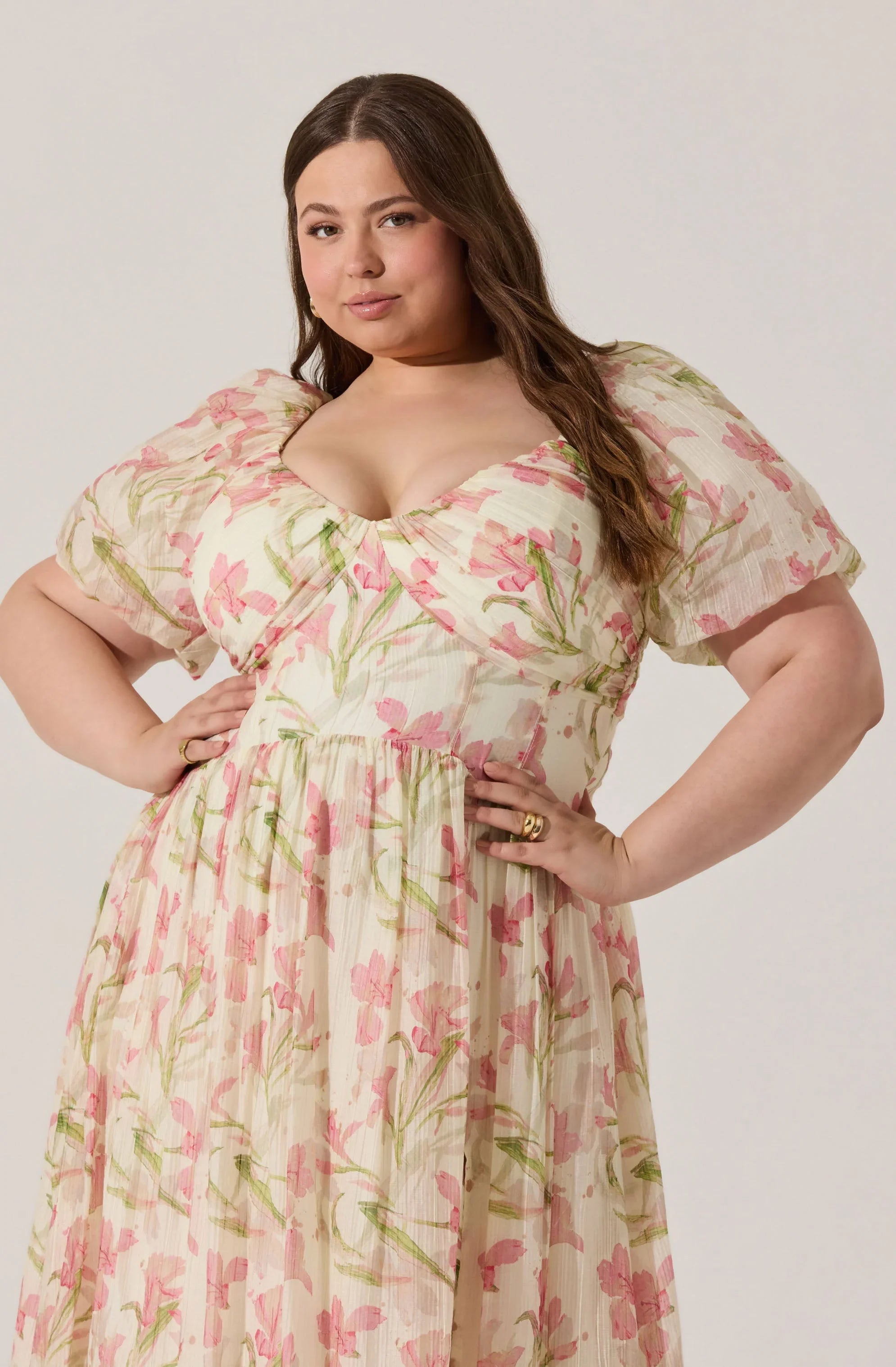 Lbruh Sasilia Floral Puff Sleeve Dress