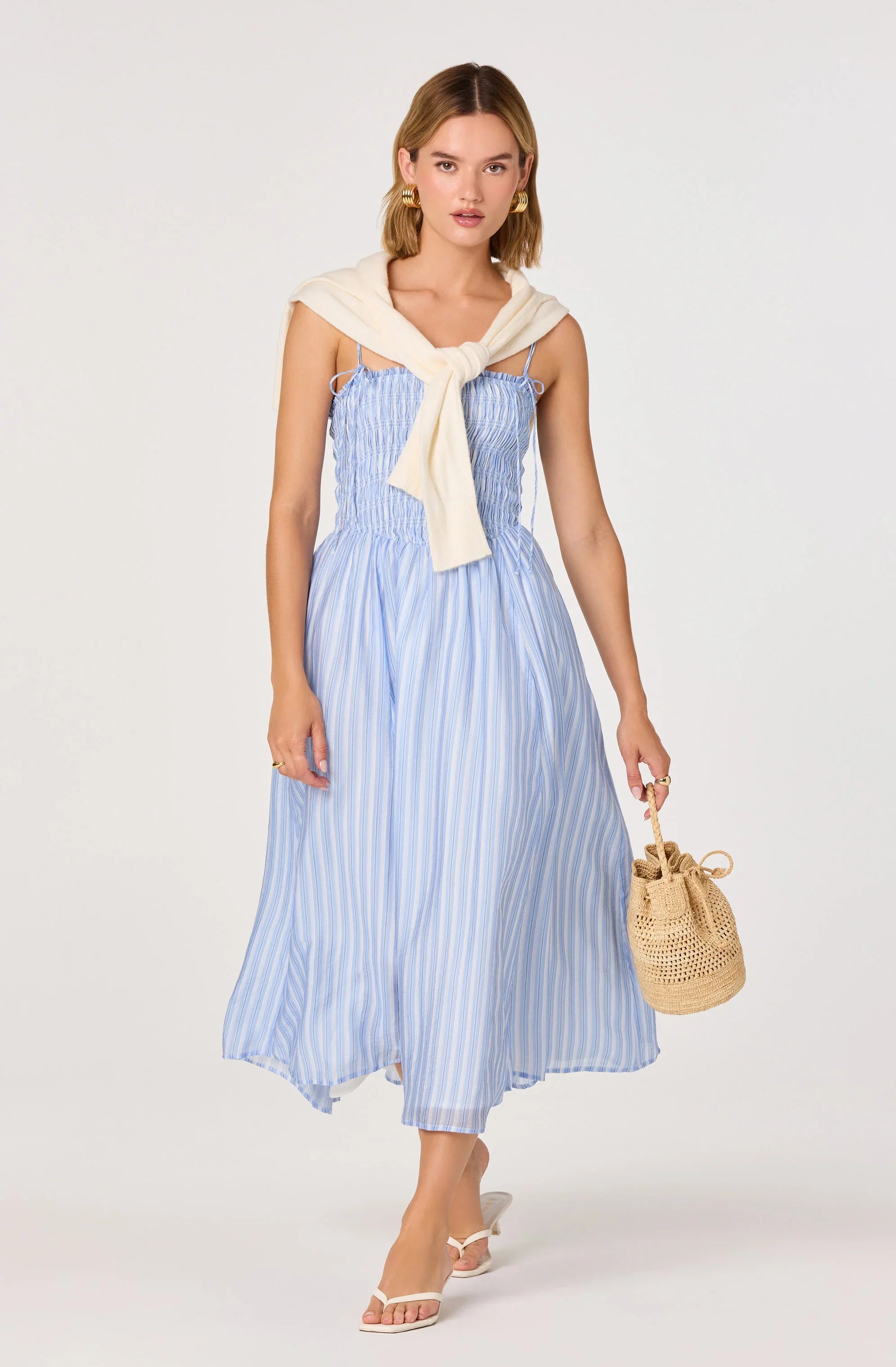 Inixyf Lahela Smocked Midi Dress