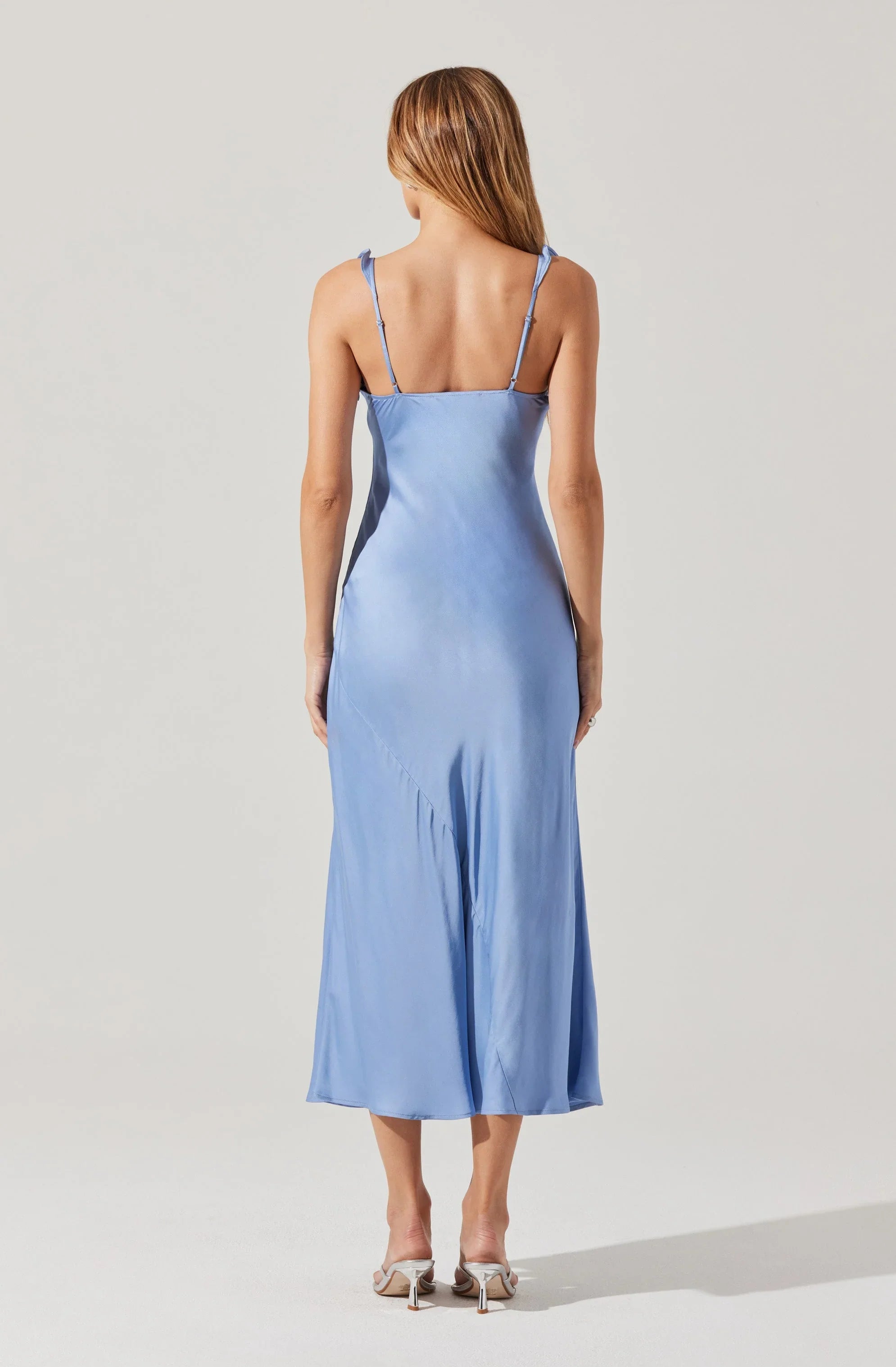 Lbruh Zoie Satin Ruffle Midi Dress