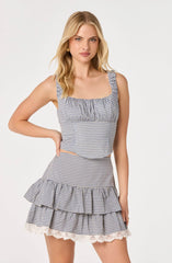 Inixyf Penny Gingham Bustier Crop Top