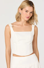 Inixyf Alexcia Bow-Strap Cropped Corset Top