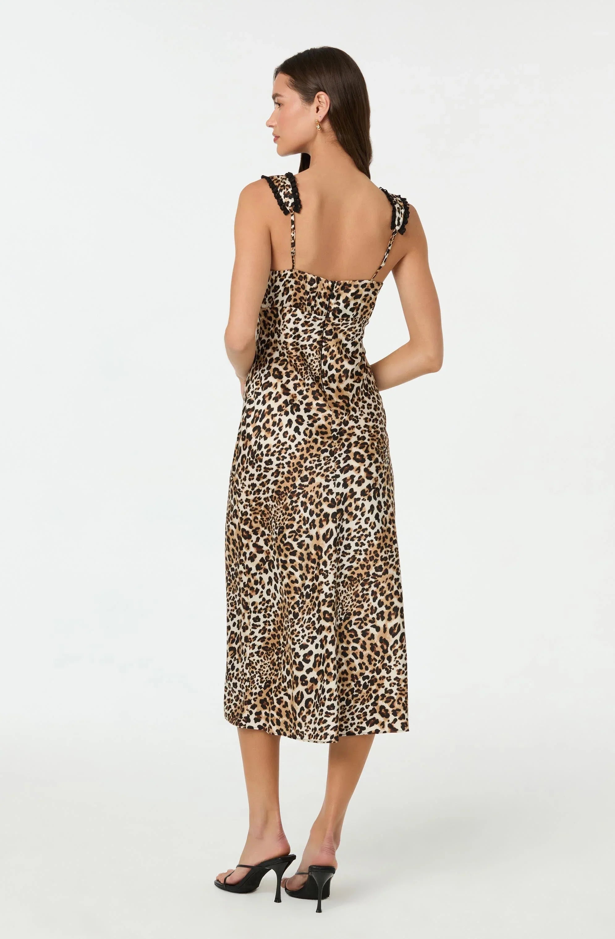 Lbruh Lace Trim Midi Slip Dress