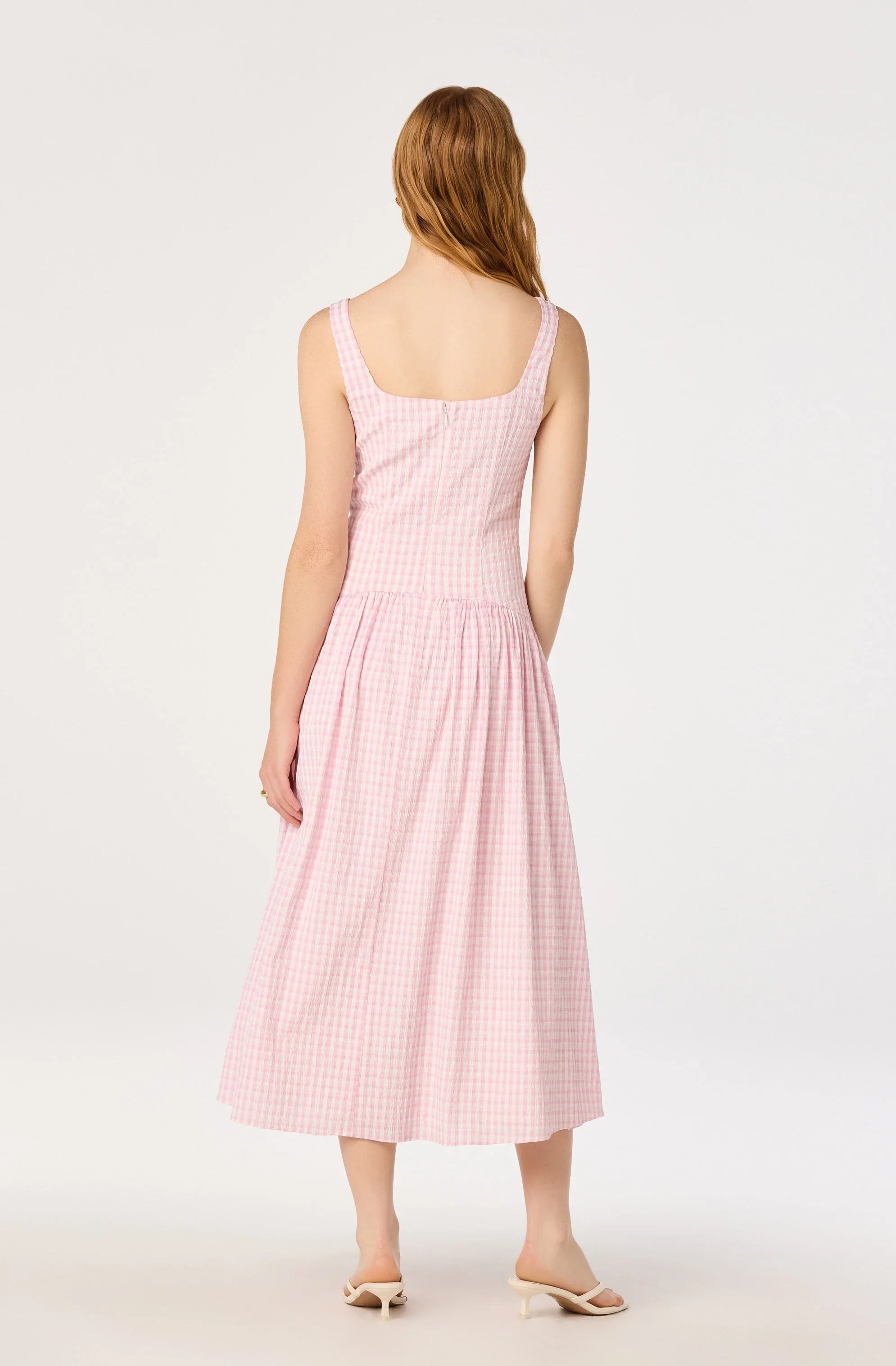 Lbruh Cara Gingham Sleeveless Midi Dress