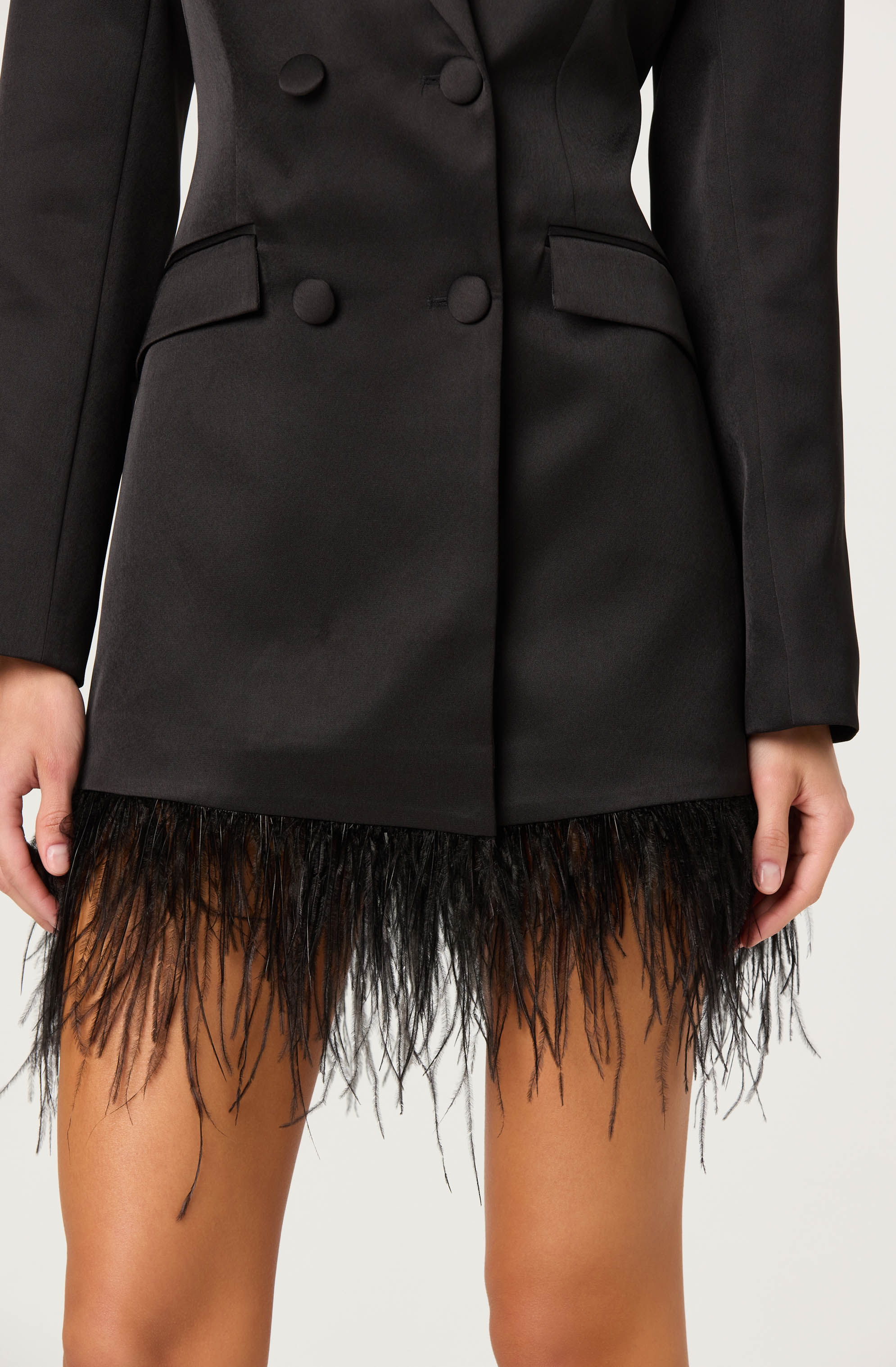 Lbruh Breonna Feather Trim Blazer Dress